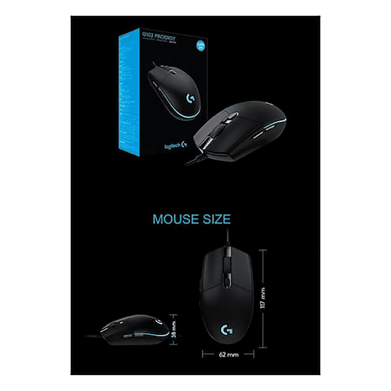 logitech G102 Prodigy Wired Optical Gaming Mouse (8000 DPI Adjustable, Lightsync RGB, Black) logitech G102 Prodigy Wired Optical Gaming Mouse (8000 DPI Adjustable, Lightsync RGB, Black)_8