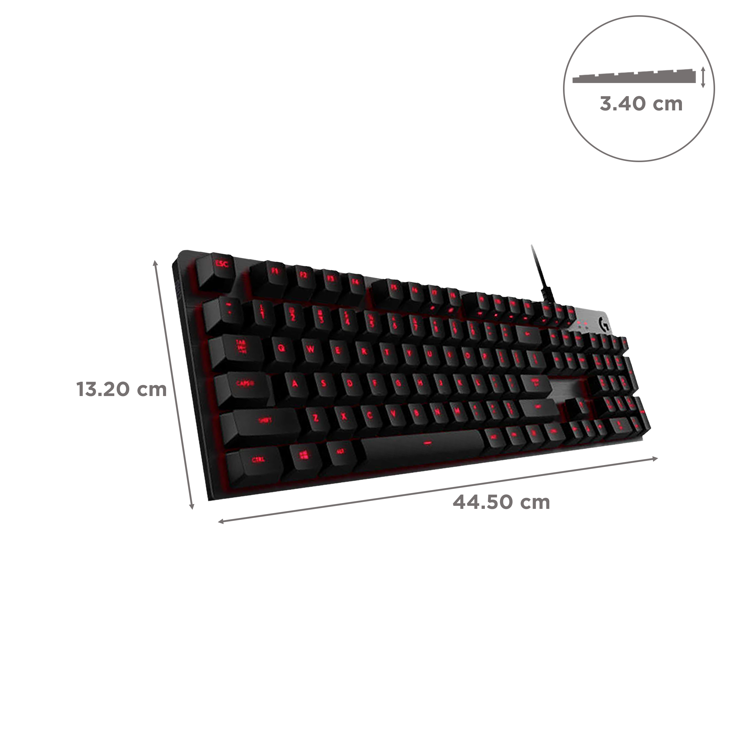 logitech G413 Carbon Wired Gaming Keyboard with Backlit Keys (Romer-G Tactile Mechanical Switches, Black) logitech G413 Carbon Wired Gaming Keyboard with Backlit Keys (Romer-G Tactile Mechanical Switches, Black)_3