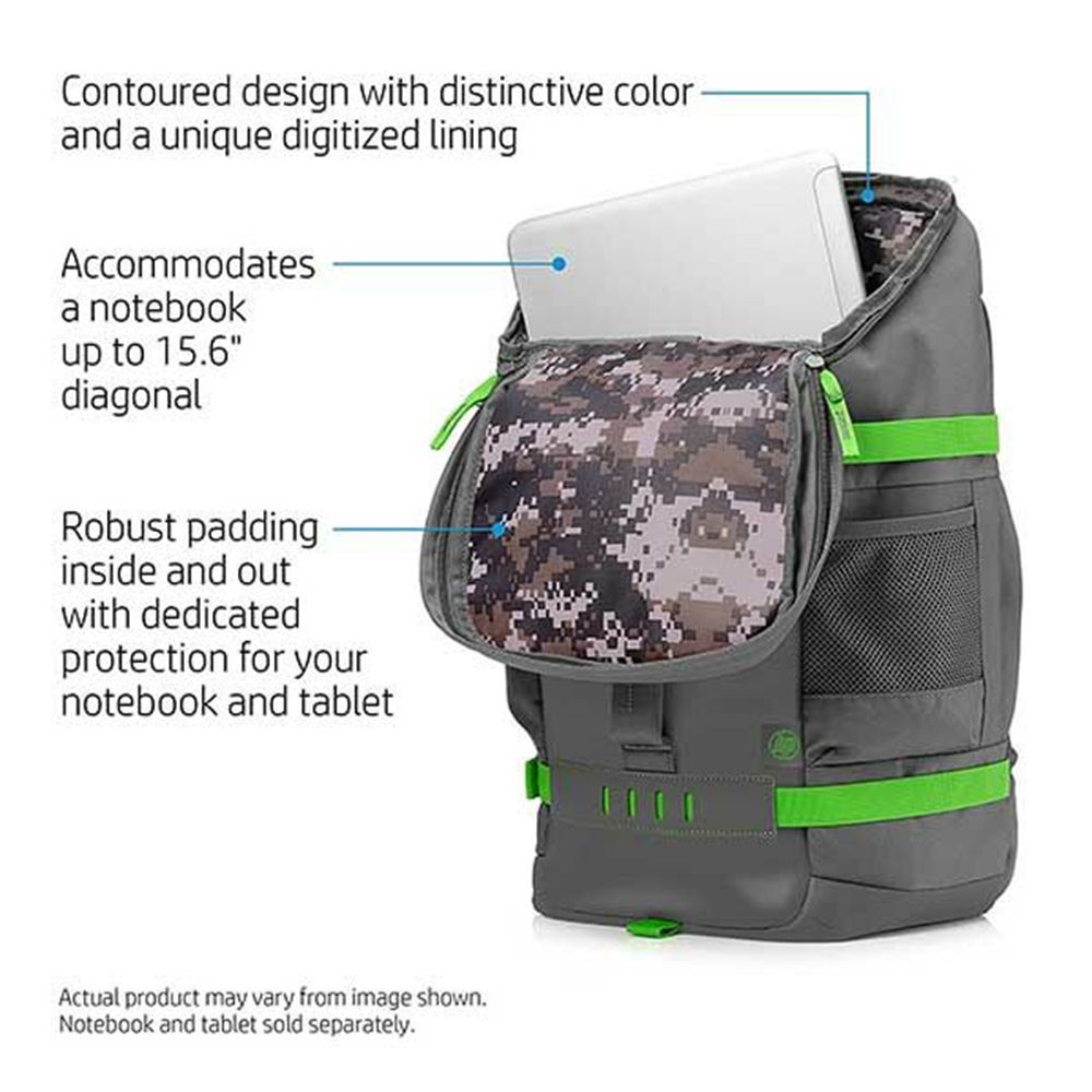 HP Odyssey Synthetic Laptop Backpack for 15.6 Inch Laptop (Scratch & Weather Resistant, Green/Gray)_7