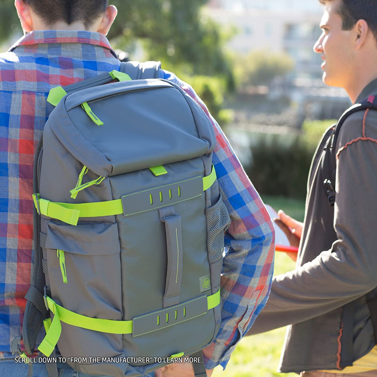 HP Odyssey Synthetic Laptop Backpack for 15.6 Inch Laptop (Scratch & Weather Resistant, Green/Gray)_9