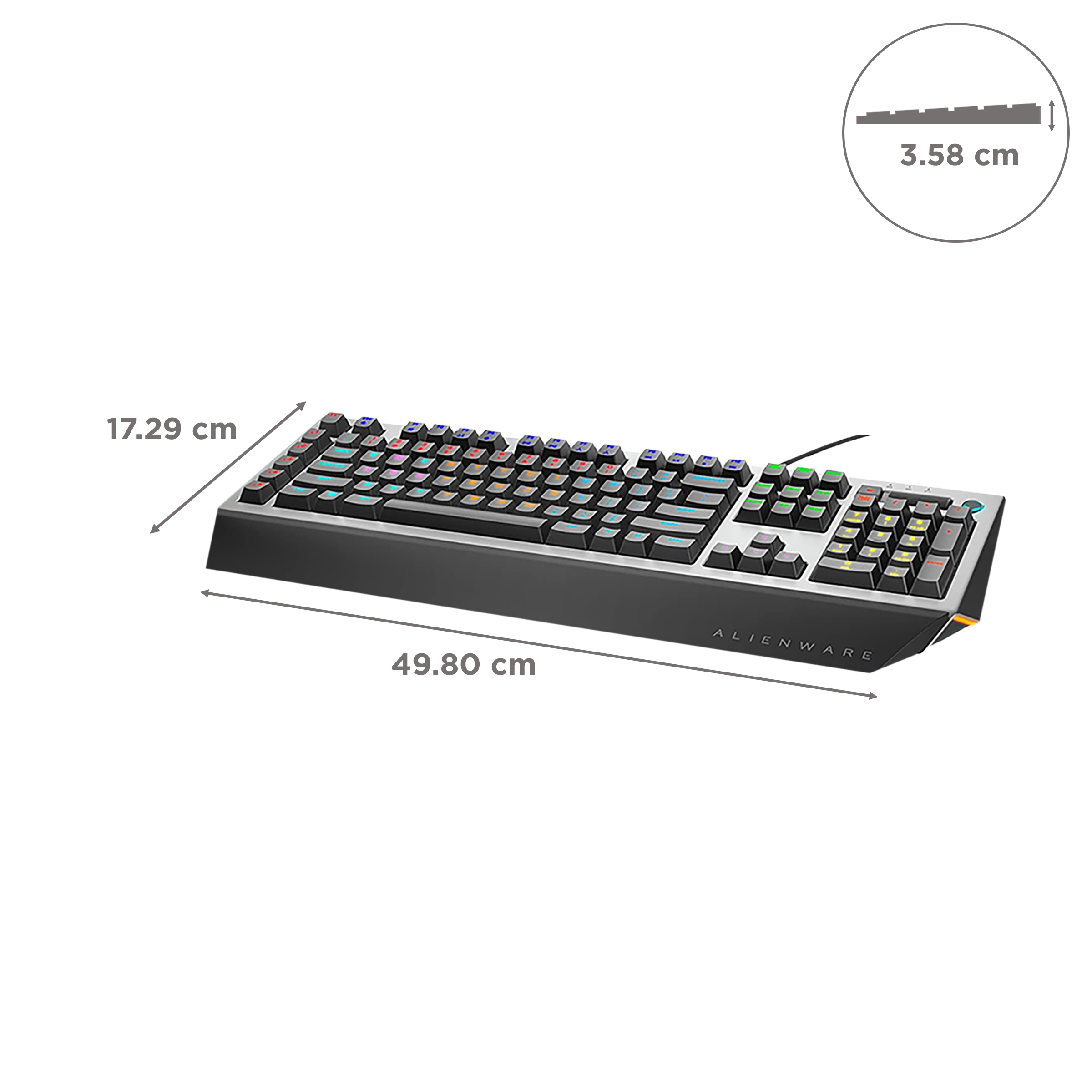 DELL Alienware Pro Mechanical AW768 Wired Gaming Keyboard with Backlit Keys (Dedicated Volume Roller, Black)_3