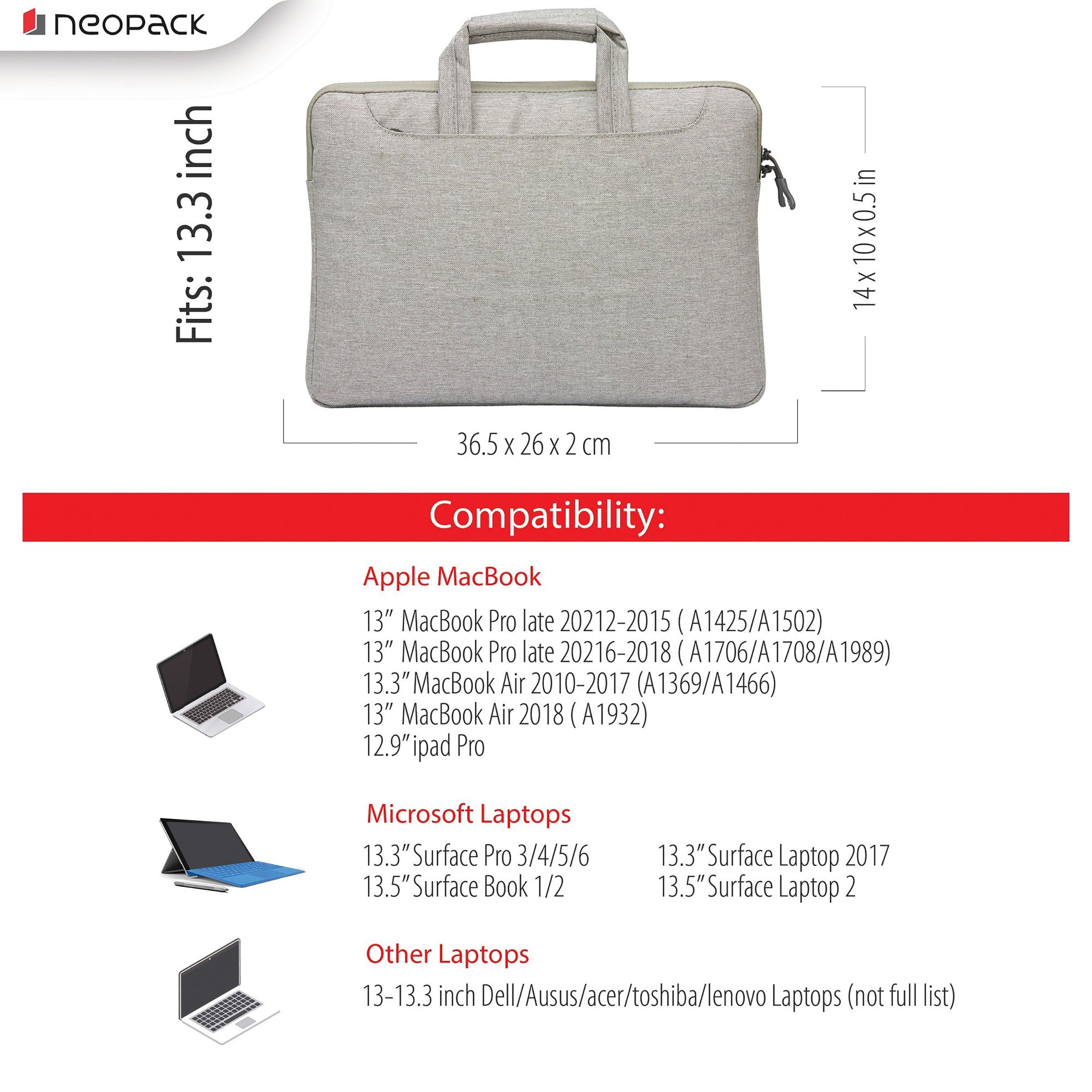 neopack Svelte Nylon Laptop Sling Bag for 13.3 & 14.2 Inch Laptop (Lightweight, Stone Grey)_10