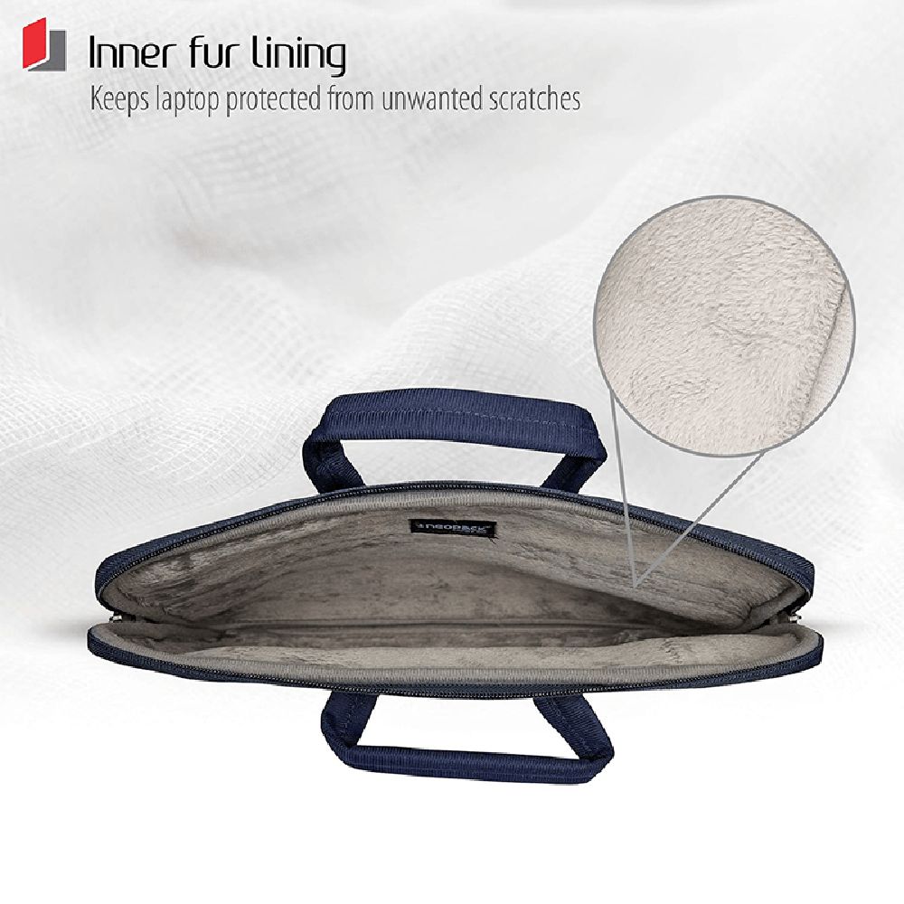 neopack Lycra Fabric, Neoprene Laptop Sleeve for 13.3 & 14.2 Inch Laptop (Water Resistant, Navy Blue)_10