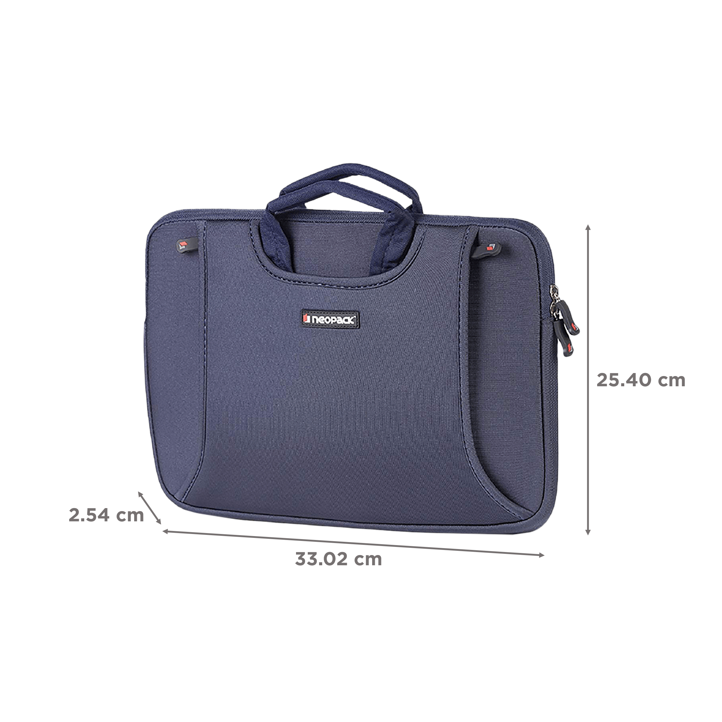 neopack Lycra Fabric, Neoprene Laptop Sleeve for 13.3 & 14.2 Inch Laptop (Water Resistant, Navy Blue)_2