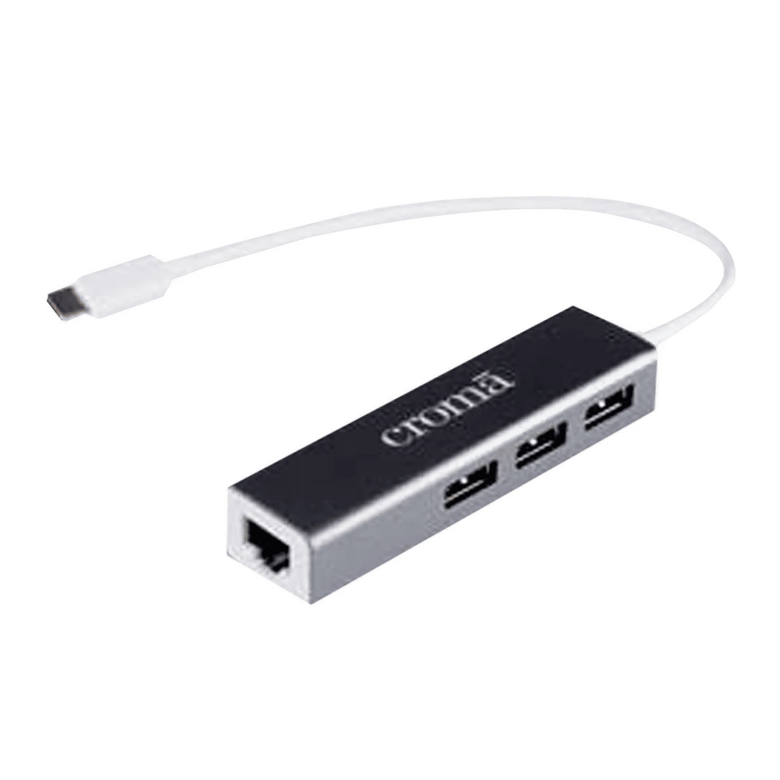 Croma USB 3.0 Type C to USB 3.0 Type A, LAN Port USB Hub (Up to 100 Mbps Speed, Black)_3