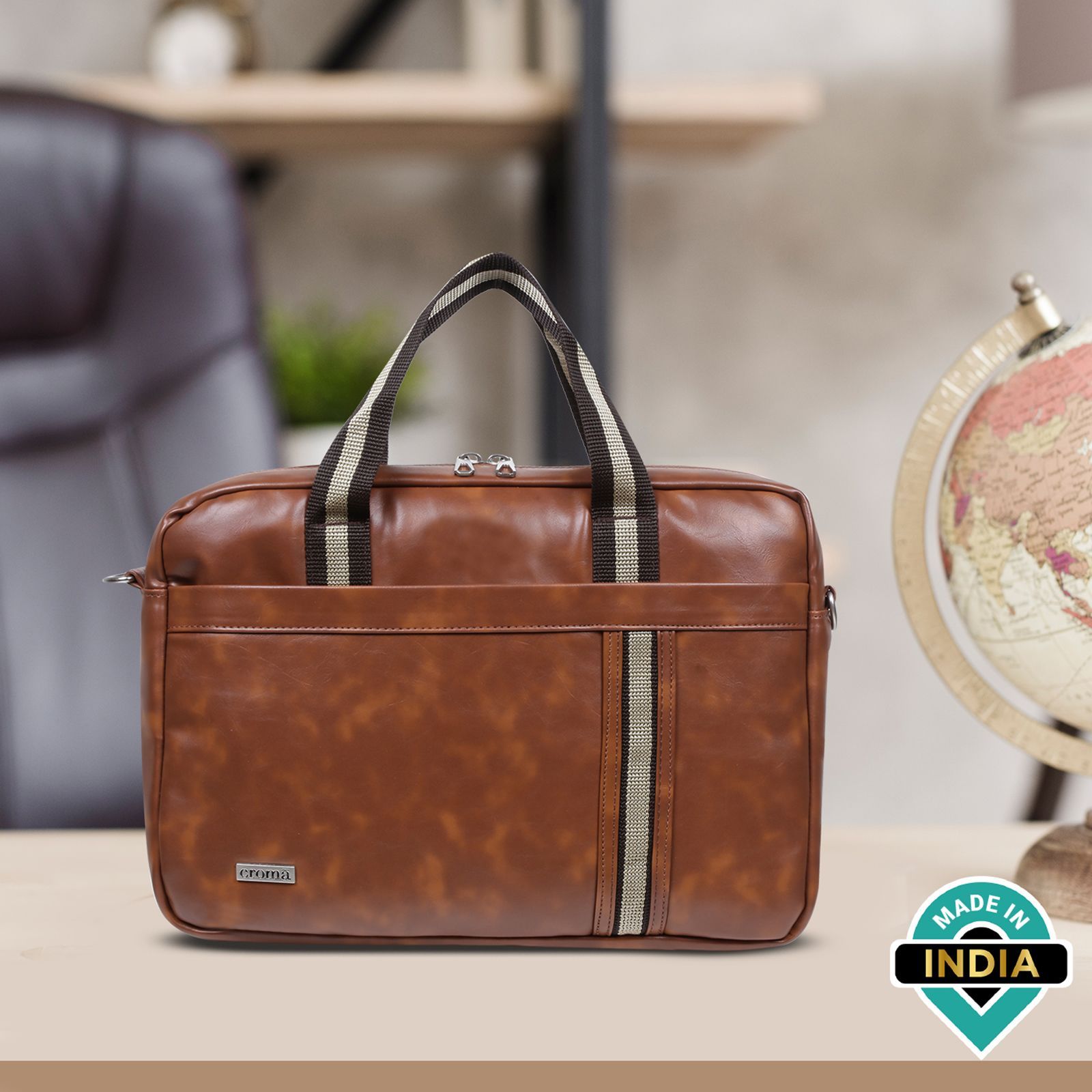 Croma Leather Laptop Sleeve for 15 Inch Laptop (Apple Compatible, Brown) Croma Leather Laptop Sleeve for 15 Inch Laptop (Apple Compatible, Brown)_12