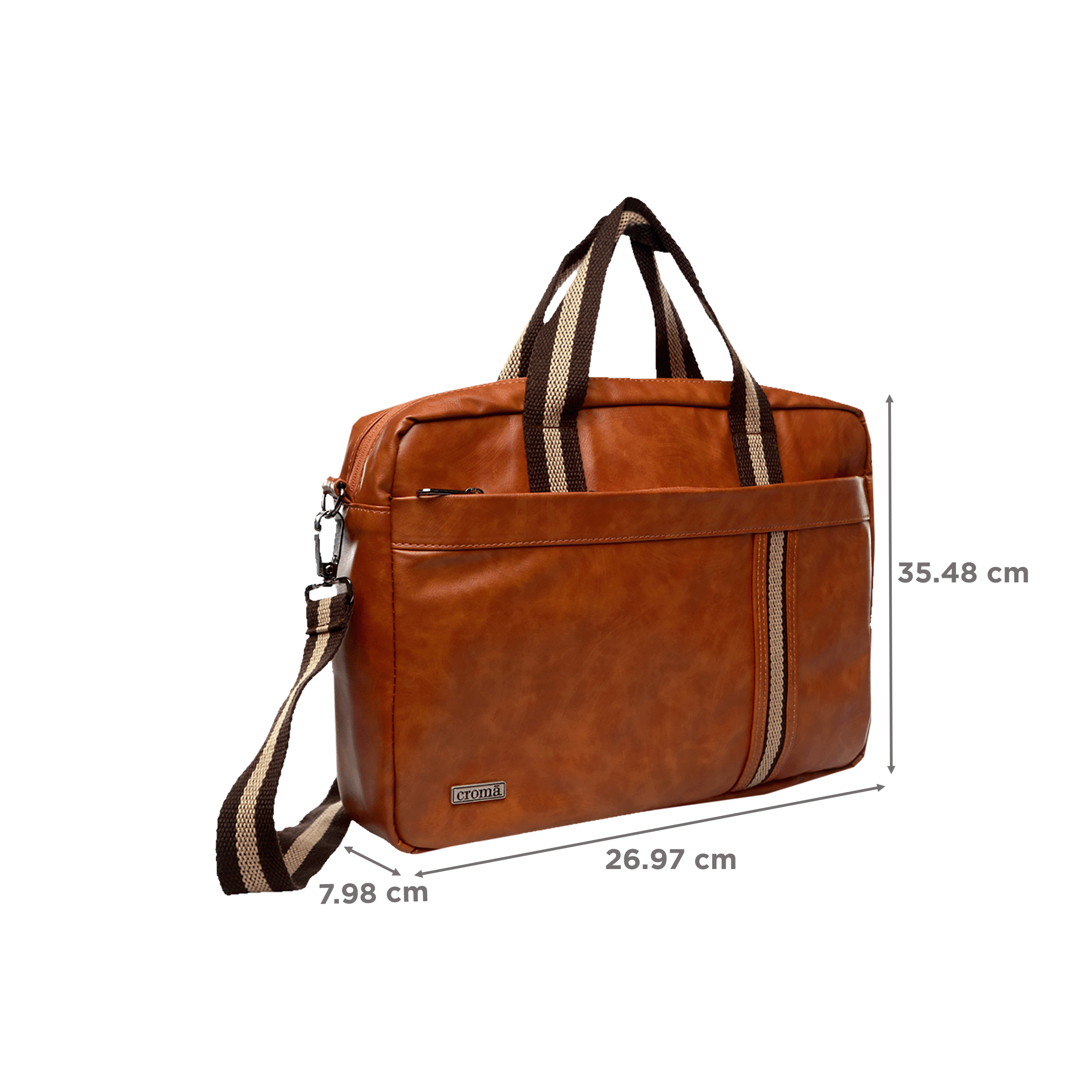 Croma Leather Laptop Sleeve for 15 Inch Laptop (Apple Compatible, Brown) Croma Leather Laptop Sleeve for 15 Inch Laptop (Apple Compatible, Brown)_2