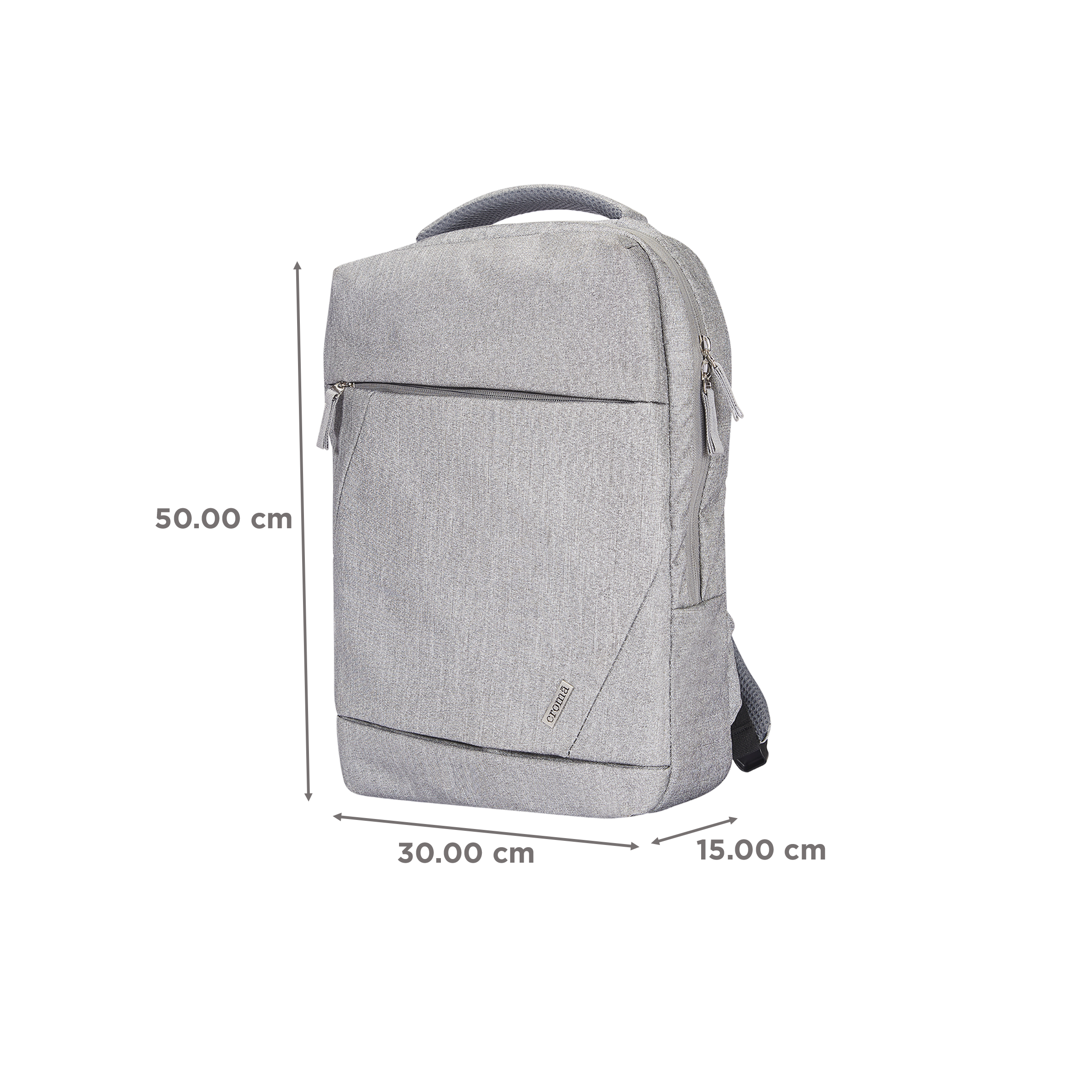 Croma Polyester Laptop Backpack for 15.6 Inch Laptop (30 L, Water Resistant, Grey)_3
