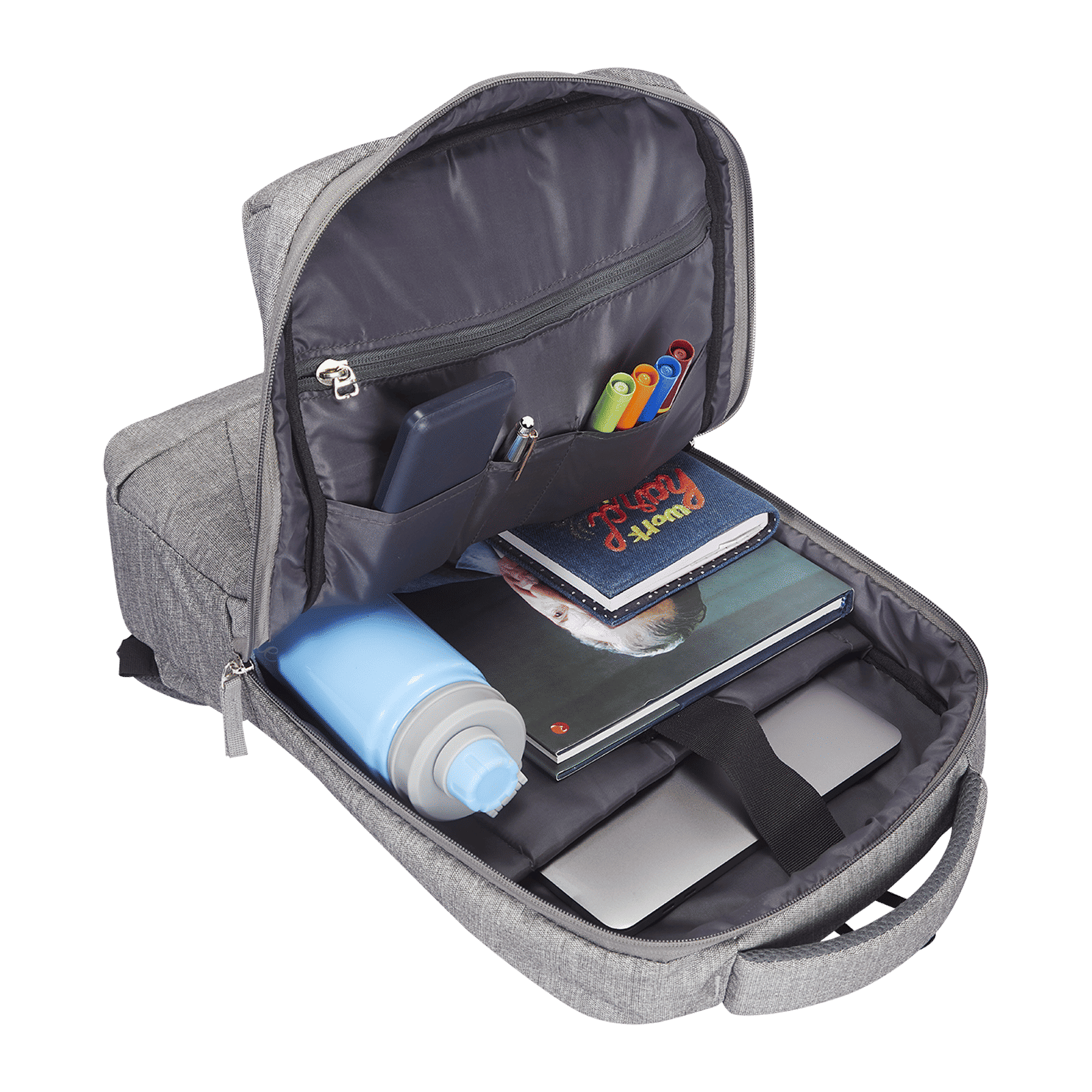 Croma Polyester Laptop Backpack for 15.6 Inch Laptop (30 L, Water Resistant, Grey)_7