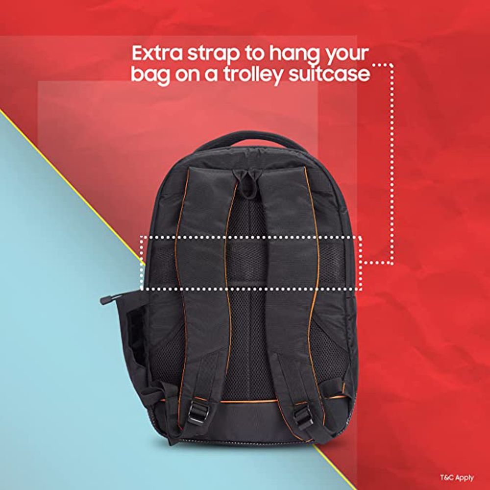Croma Premium Fabric Laptop Backpack for 17 Inch Laptop (Water Resistant, Black)_6