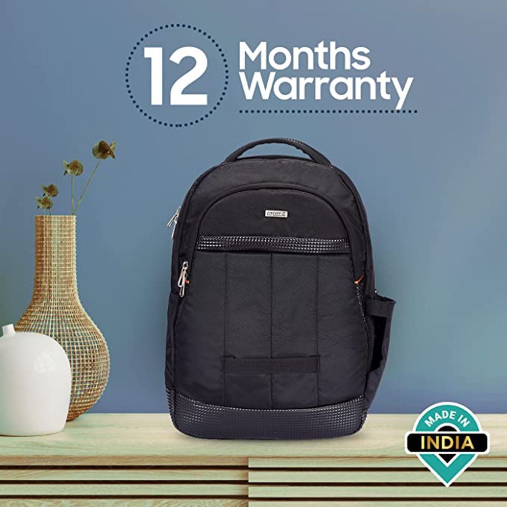 Croma Premium Fabric Laptop Backpack for 17 Inch Laptop (Water Resistant, Black)_9