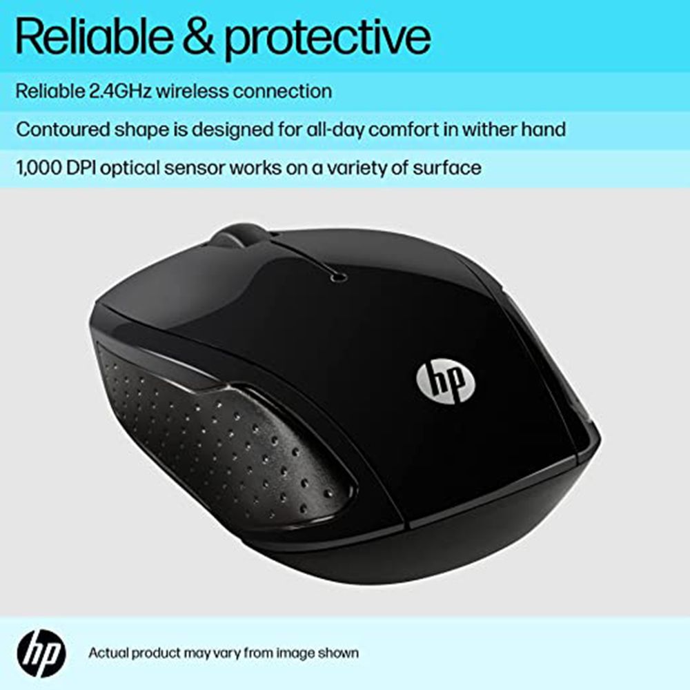 HP 200 Wireless Optical Mouse (1000 DPI, Ergonomic Design, Black)_9
