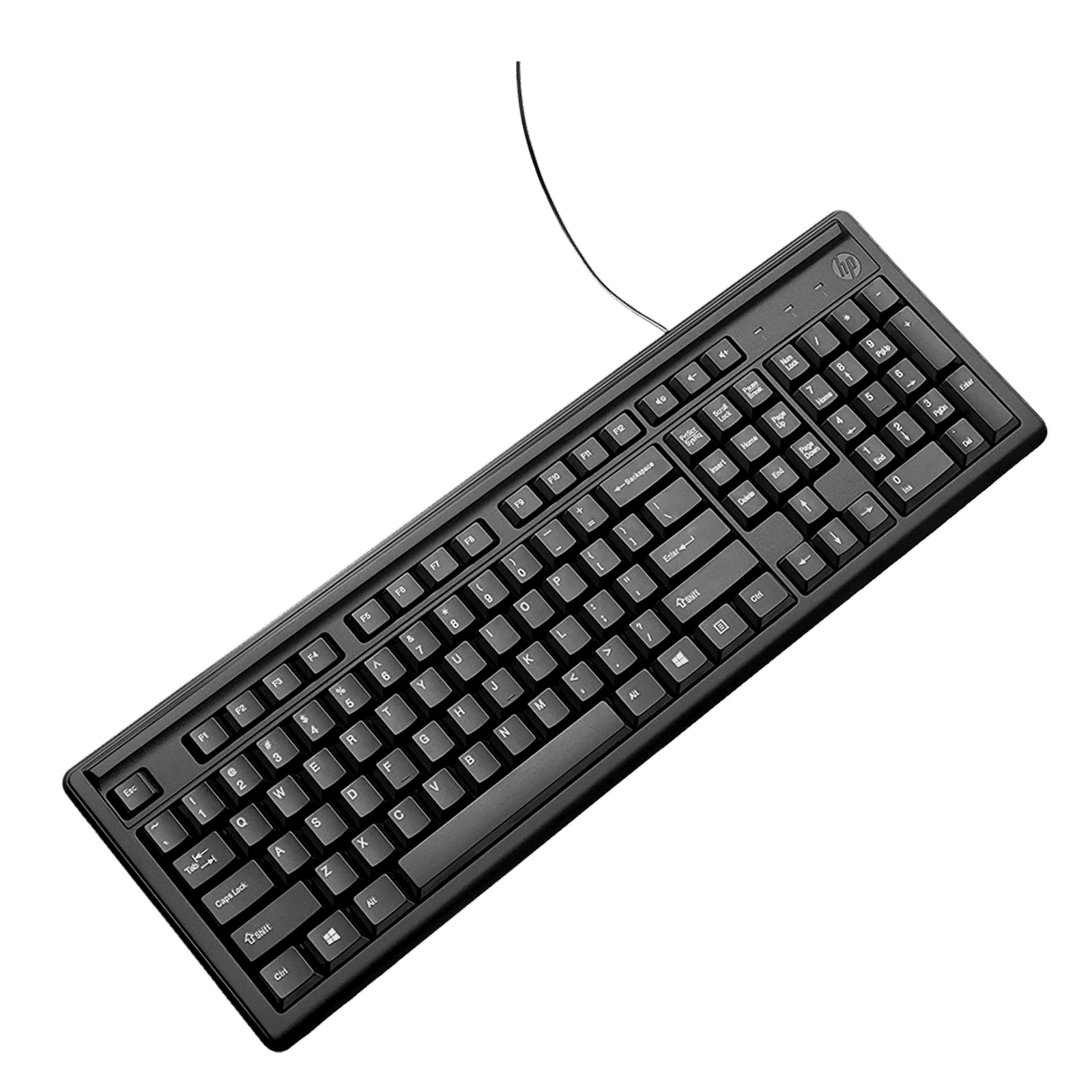 HP 100 Wired Keyboard with Number Pad (3 Hot Keys, Black)_5