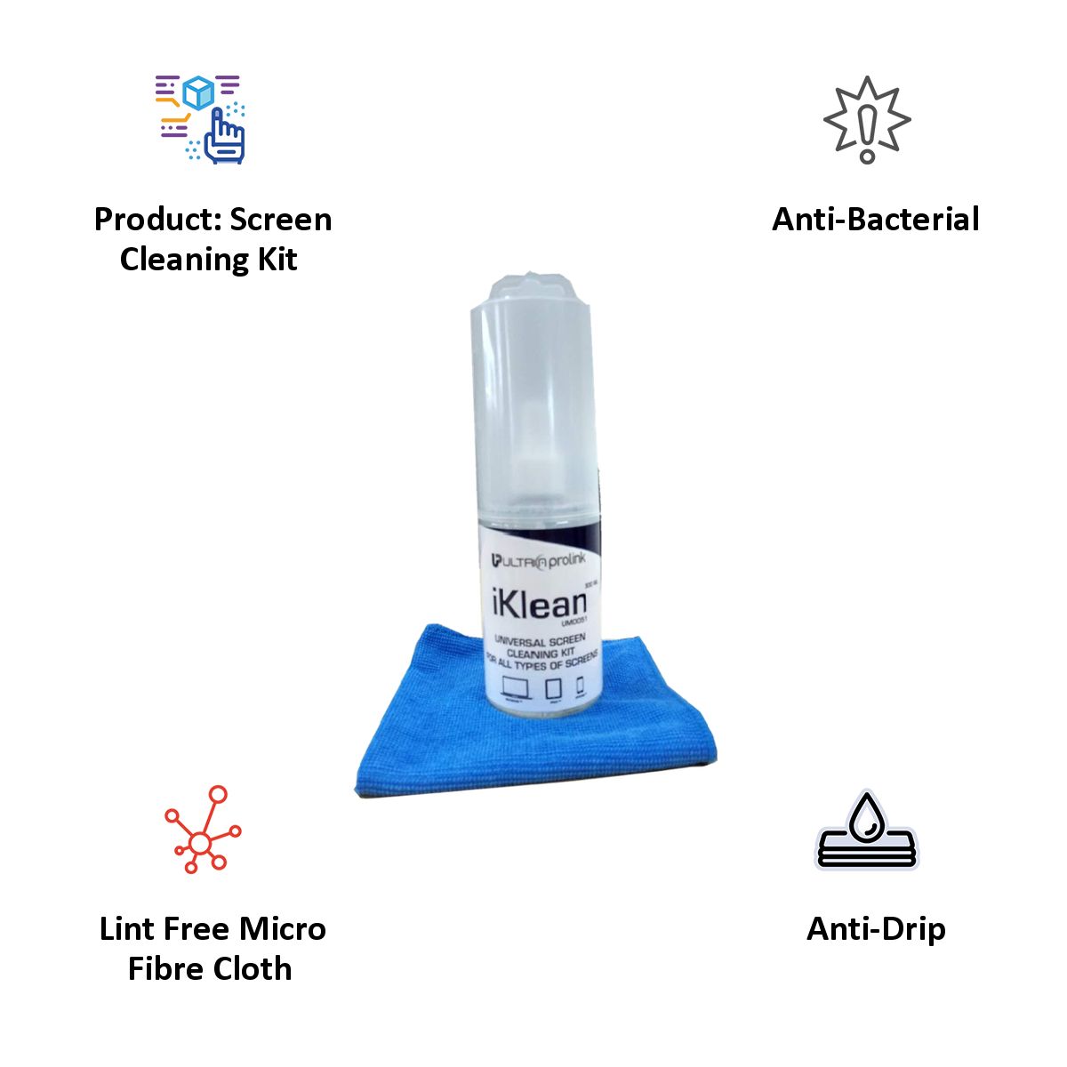 ultraprolink iKlean Universal Screen Cleaning Kit (UM0051, White) ultraprolink iKlean Universal Screen Cleaning Kit (UM0051, White)_5
