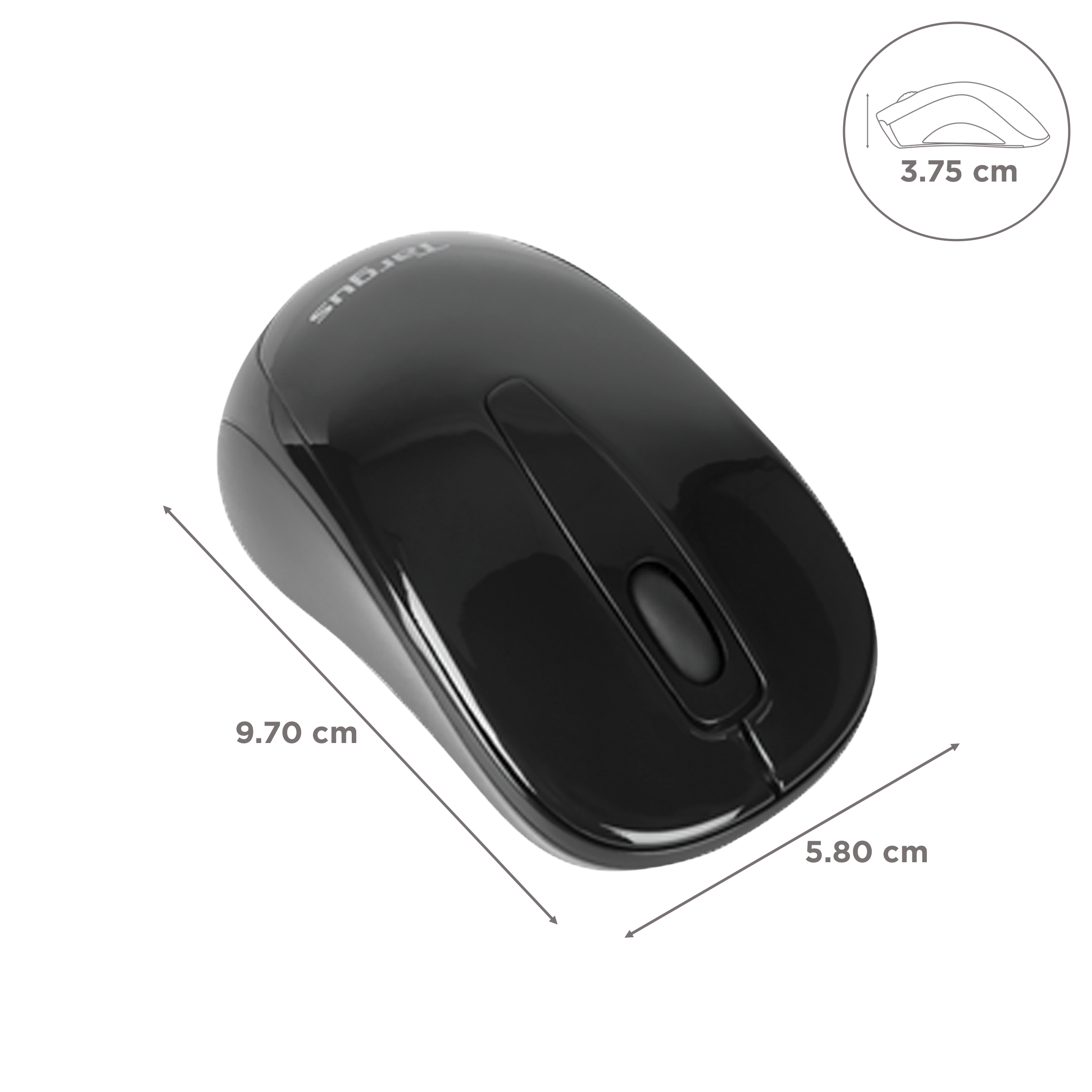 Targus AMW600AP Wireless Optical Mouse (1600 DPI, USB Receiver, Black)_3