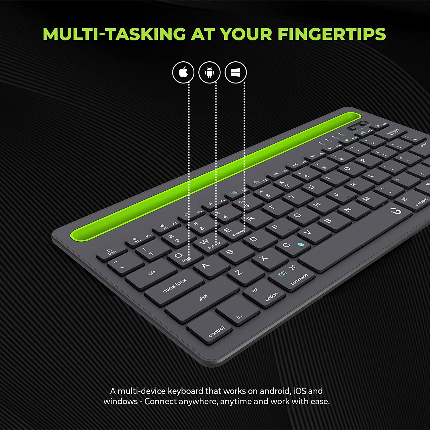 iGear iG-BK100 Rechargeable Bluetooth 3.0 Wireless Keyboard with Multi Device Connectivity (Scissor Mechanism, Black) iGear iG-BK100 Rechargeable Bluetooth 3.0 Wireless Keyboard with Multi Device Connectivity (Scissor Mechanism, Black)_6