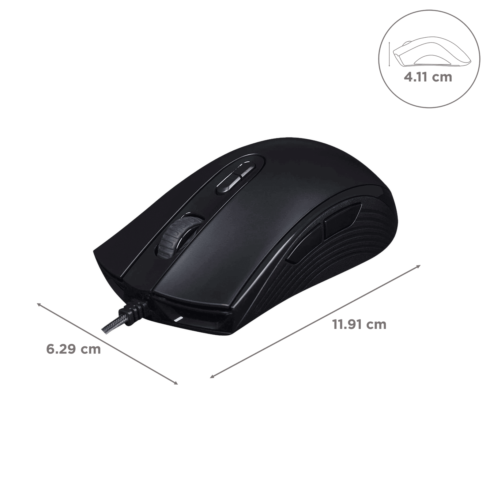 HyperX Pulsefire Core Wired Gaming Mouse with Macro Customization (6200 DPI, 7 Programmable Buttons, Black)_3