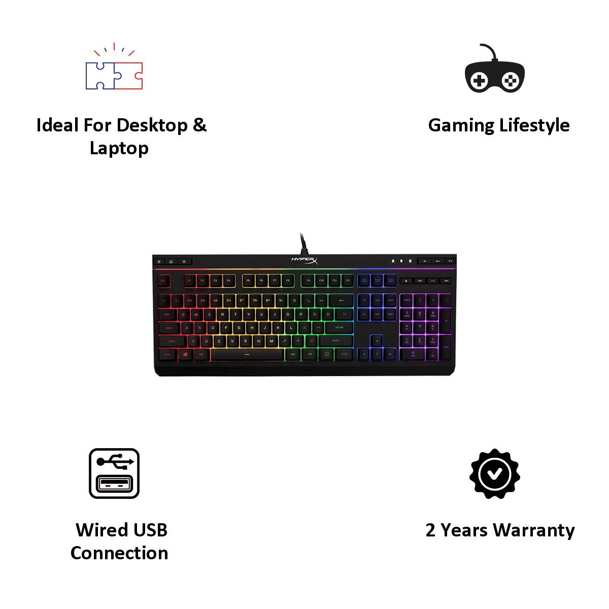 HyperX Alloy Core RGB Membrane Gaming Keyboard (HX-KB5ME2-US, Black) HyperX Alloy Core RGB Membrane Gaming Keyboard (HX-KB5ME2-US, Black)_5