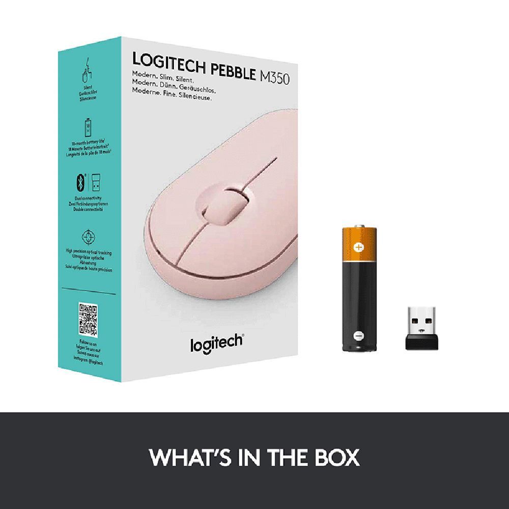 logitech Pebble Wireless Optical Mouse with Silent Click Buttons (1000 DPI, Ultra Portable, Rose) logitech Pebble Wireless Optical Mouse with Silent Click Buttons (1000 DPI, Ultra Portable, Rose)_10