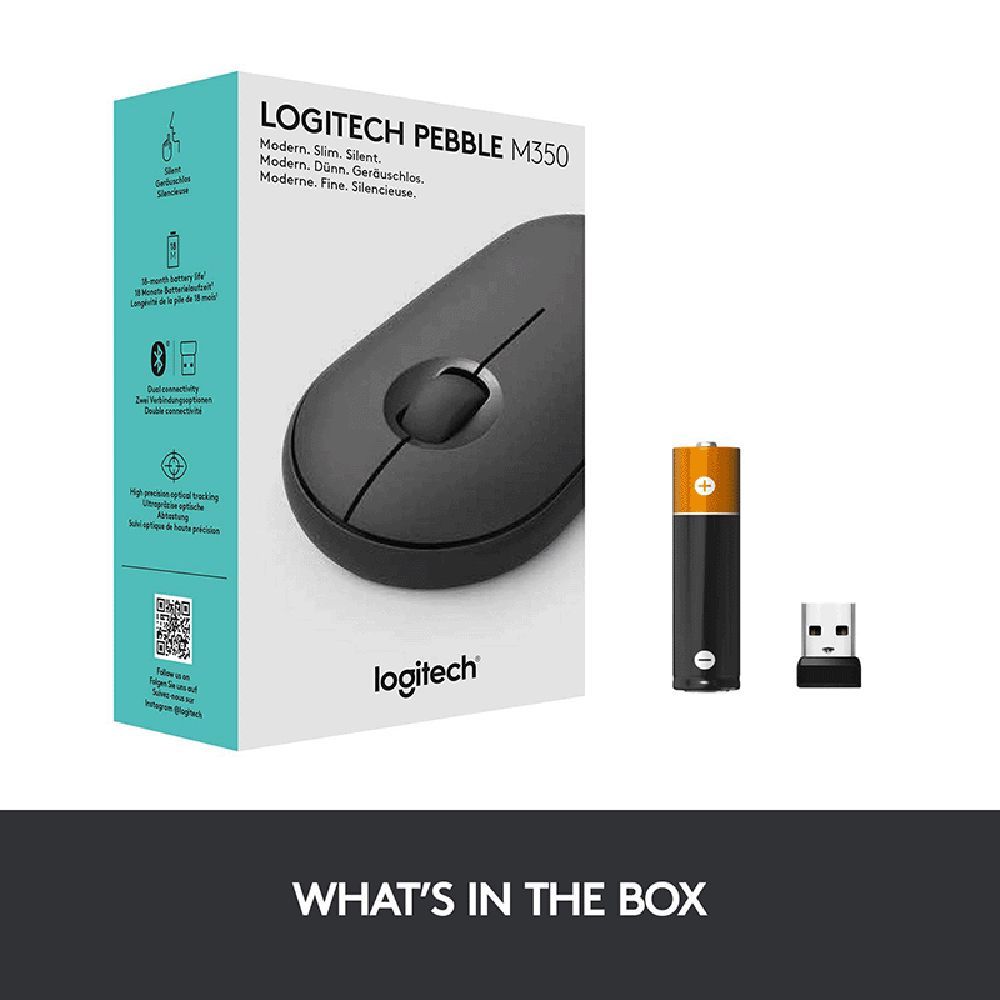 logitech Pebble Wireless Optical Mouse with Silent Click Buttons (1000 DPI, Ultra Portable, Graphite)_5