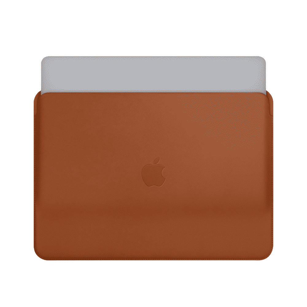 Apple Leather Laptop Sleeve for 13 Inch Laptop (Solid Design, Saddle Brown)_3