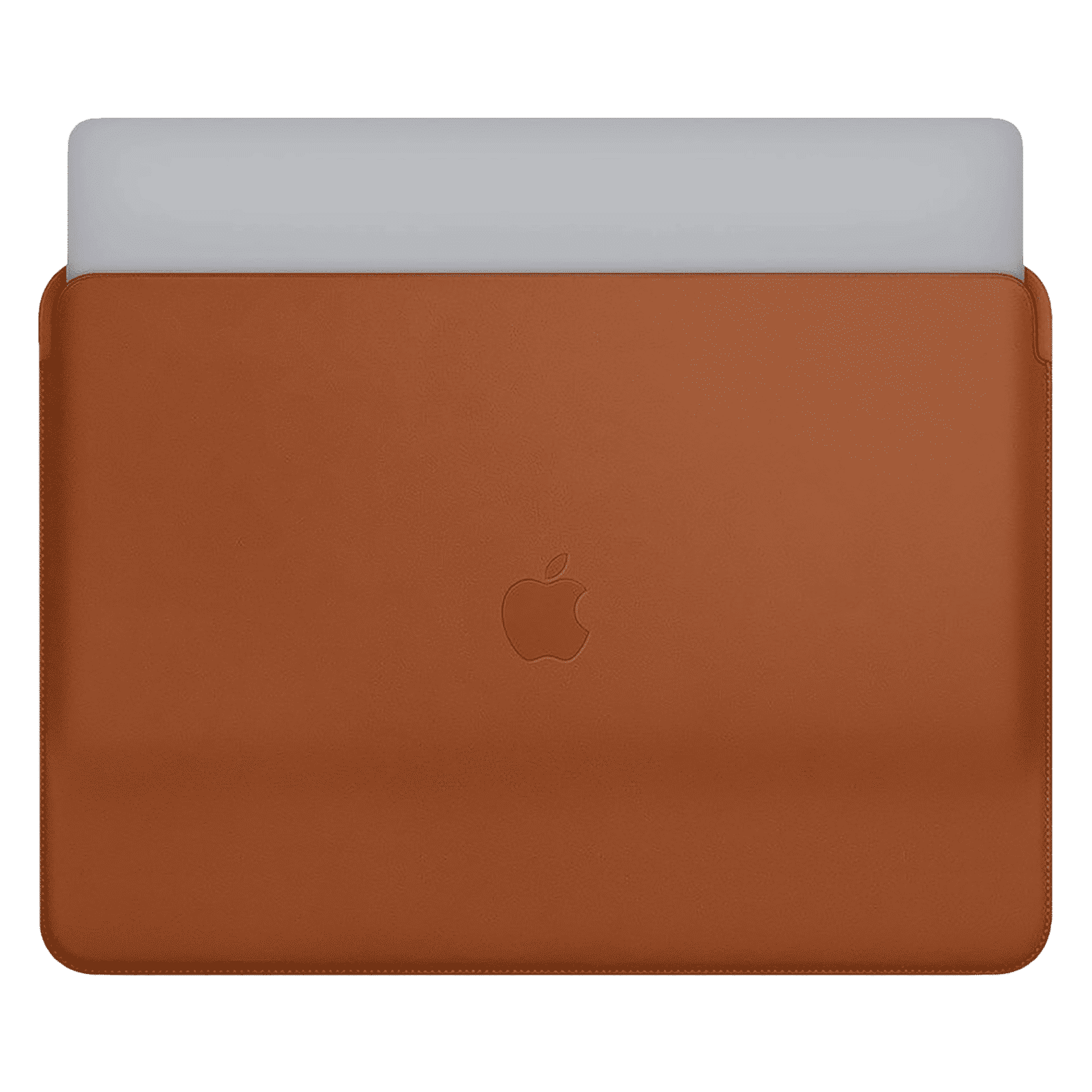Apple Leather Laptop Sleeve for 15 Inch Laptop (Solid Design, Saddle Brown)_3