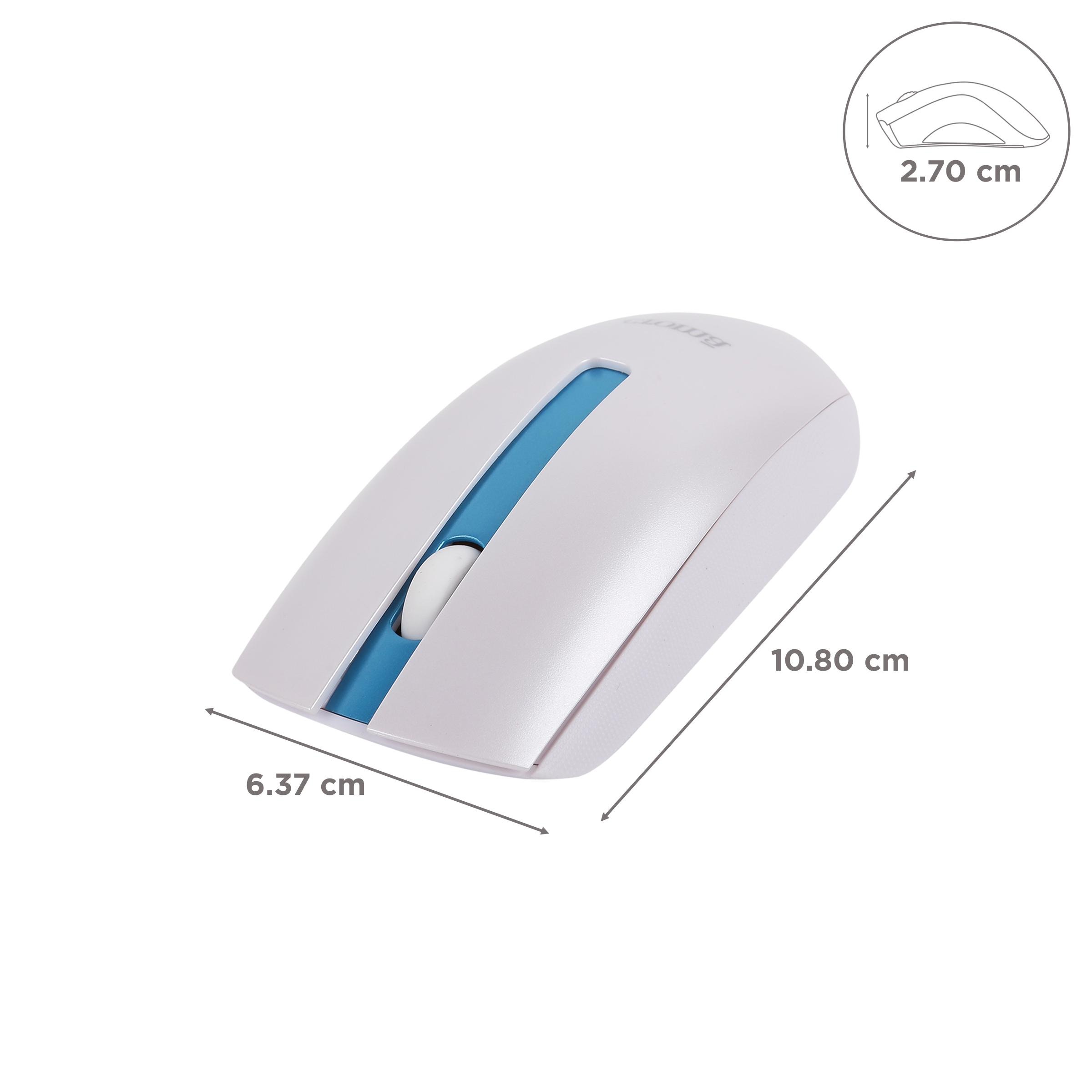 Croma Wireless Optical Mouse (1000 DPI, Ergonomic Design, White)_3