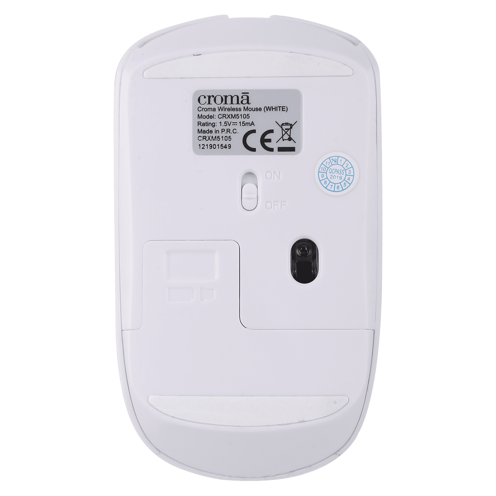 Croma Wireless Optical Mouse (1000 DPI, Ergonomic Design, White)_5