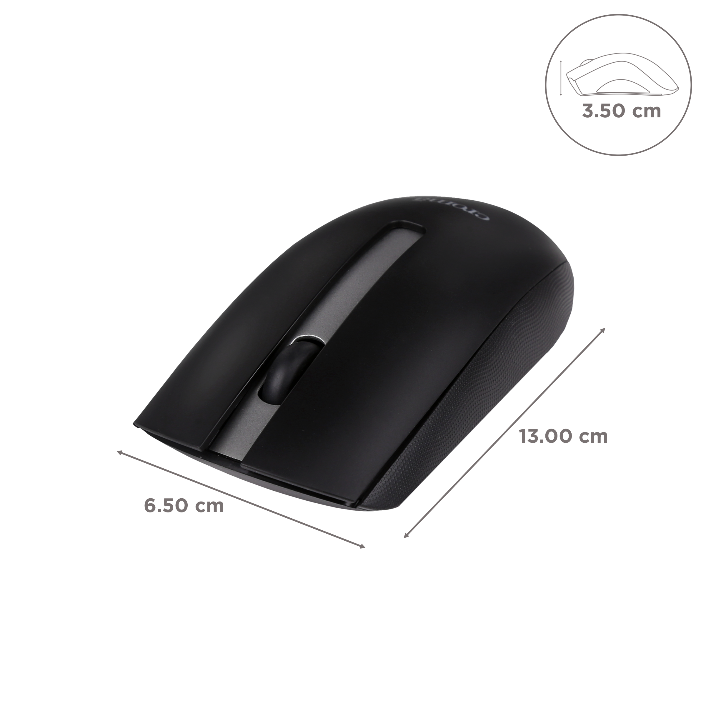 Croma Wireless Optical Mouse (1000 DPI, Ergonomic Design, Black) Croma Wireless Optical Mouse (1000 DPI, Ergonomic Design, Black)_3