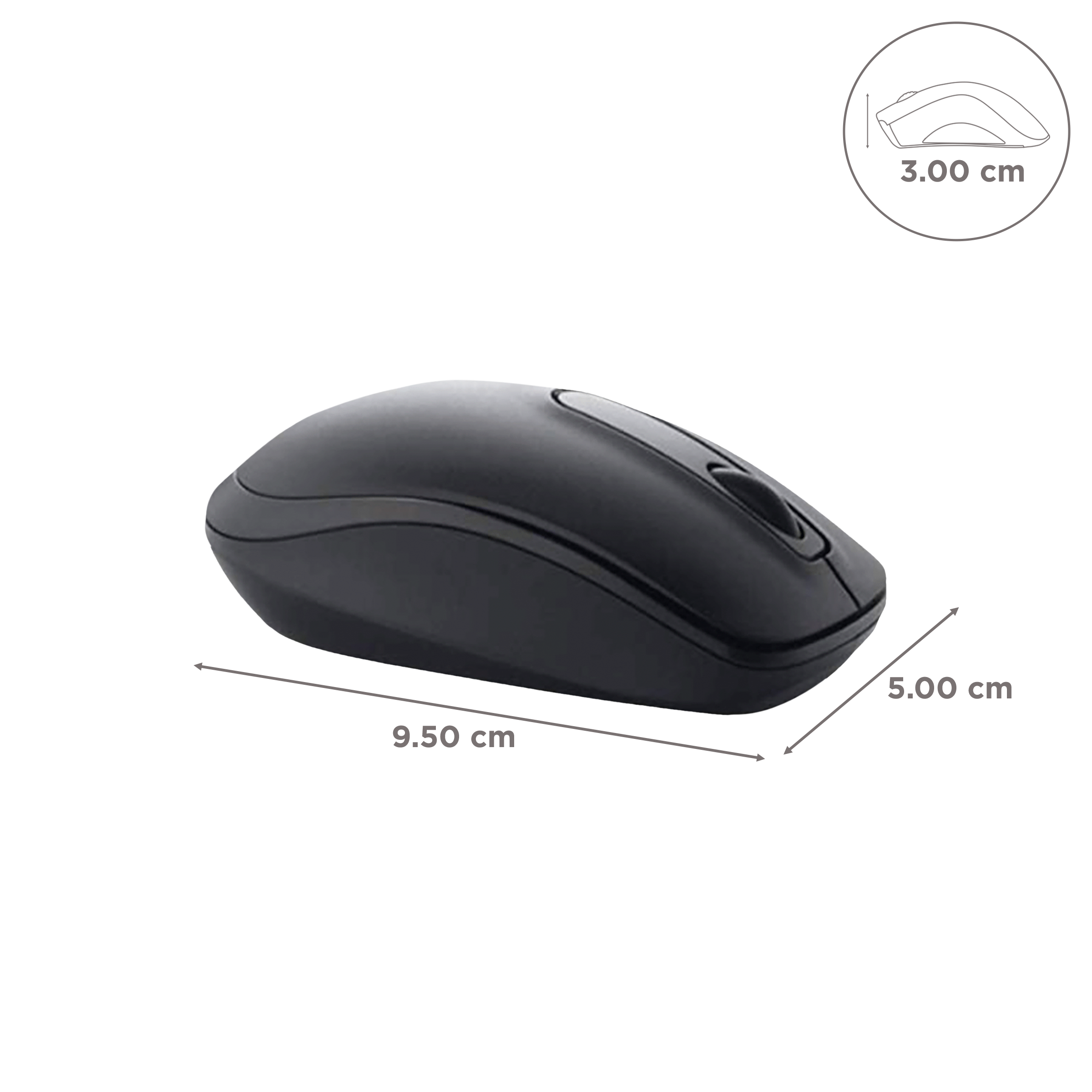 DELL WM118 2.4GHz Wireless Optical Performance Mouse (1000 DPI, Ambidextrous Design, Black)_3