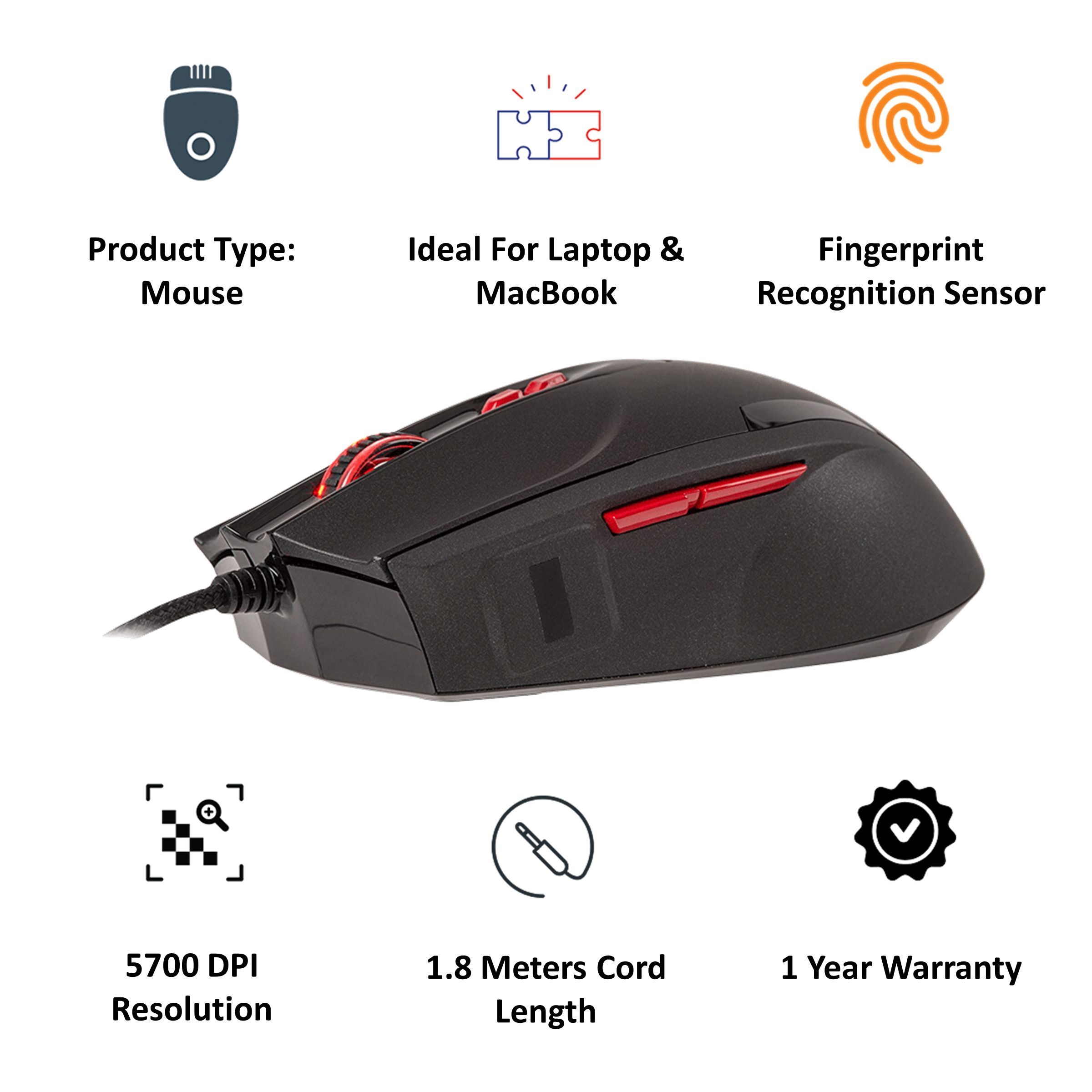Thermaltake 5700 DPI Wired Fingerprint Mouse (MO-BKV-WDLGBK-01, Black)_6