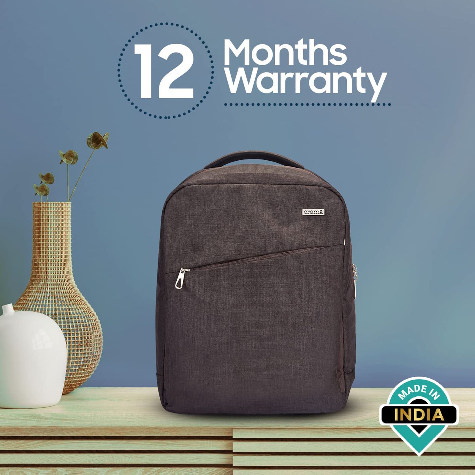 Croma Urban Polyurethane Laptop Backpack for 14 Inch Laptop (4 Storage Compartments, Mesh Grey) Croma Urban Polyurethane Laptop Backpack for 14 Inch Laptop (4 Storage Compartments, Mesh Grey)_13