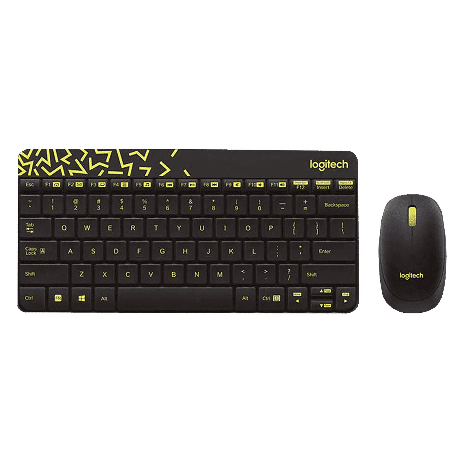 logitech MK240 2.4 GHz Wireless Keyboard & Mouse Combo (1000 DPI, Spill Resistant, Black & Chartreuse Yellow)_1