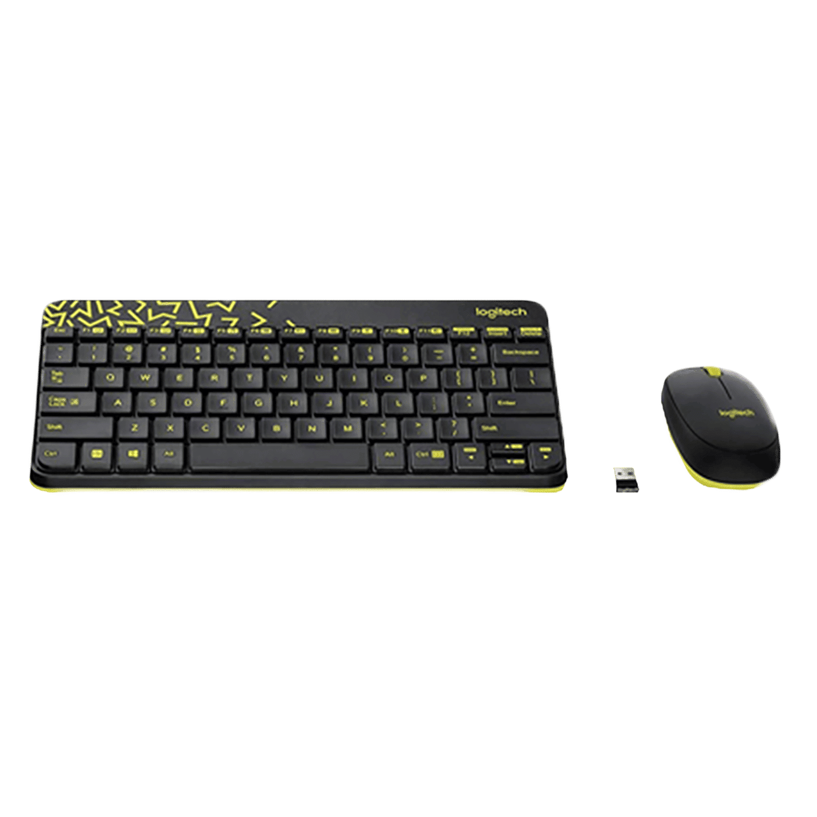 logitech MK240 2.4 GHz Wireless Keyboard & Mouse Combo (1000 DPI, Spill Resistant, Black & Chartreuse Yellow)_10