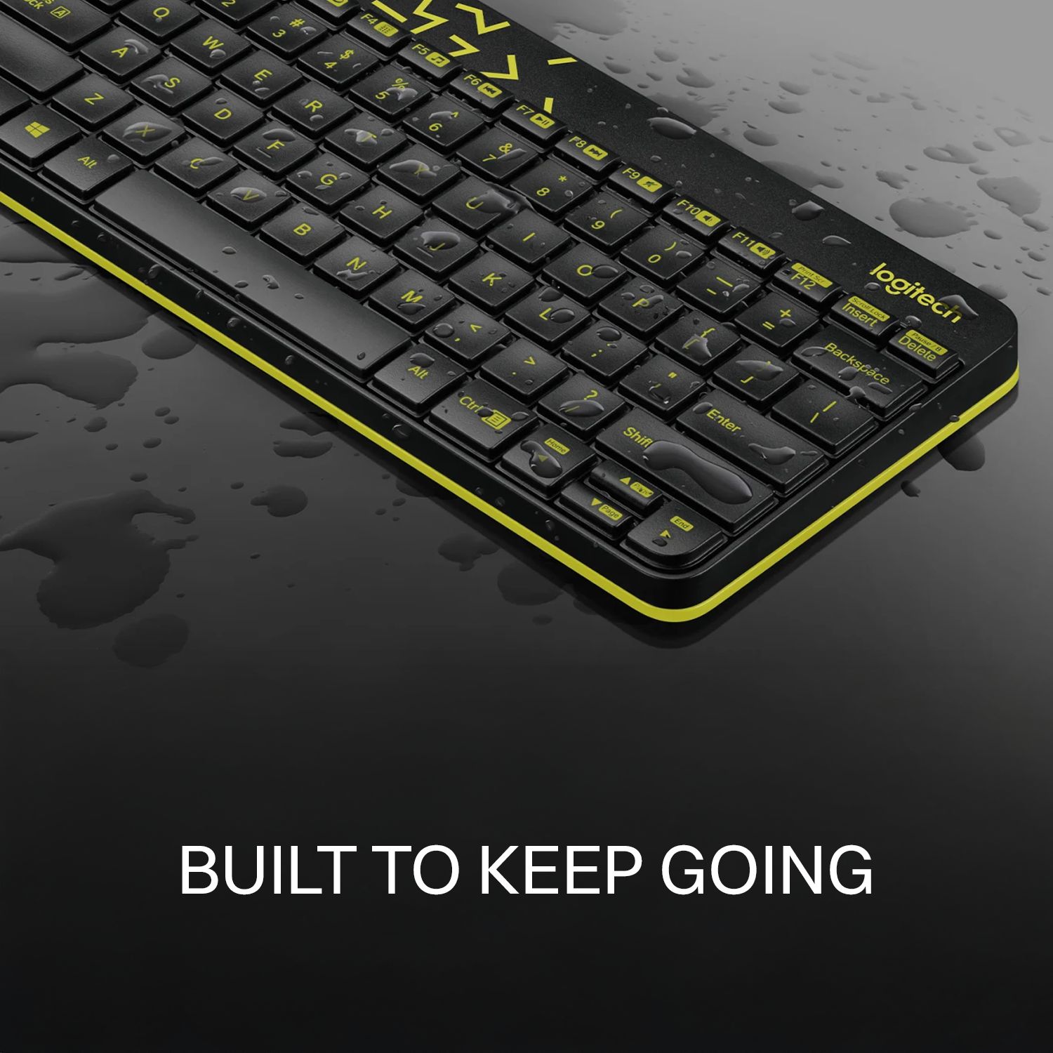 logitech MK240 2.4 GHz Wireless Keyboard & Mouse Combo (1000 DPI, Spill Resistant, Black & Chartreuse Yellow)_14