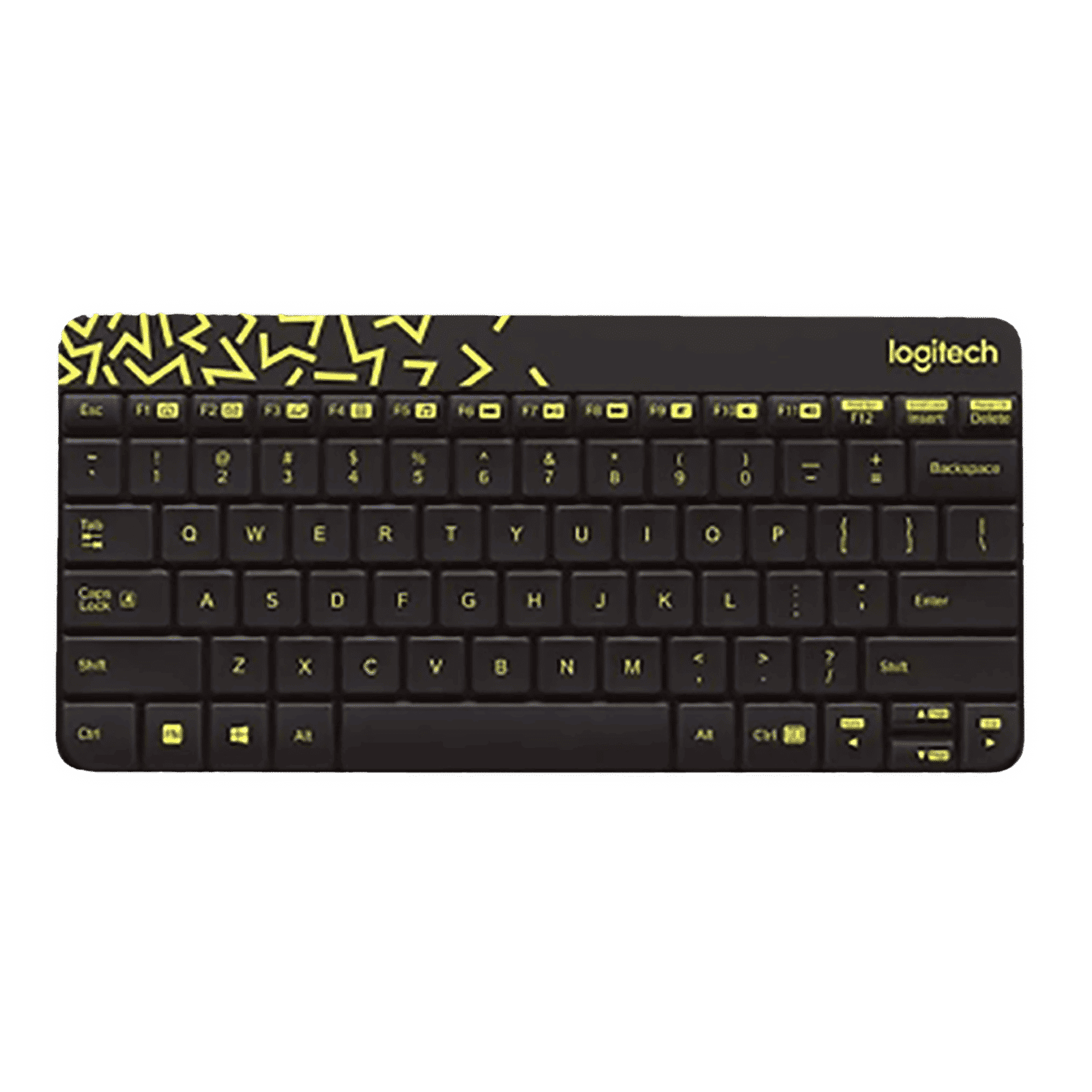 logitech MK240 2.4 GHz Wireless Keyboard & Mouse Combo (1000 DPI, Spill Resistant, Black & Chartreuse Yellow)_2