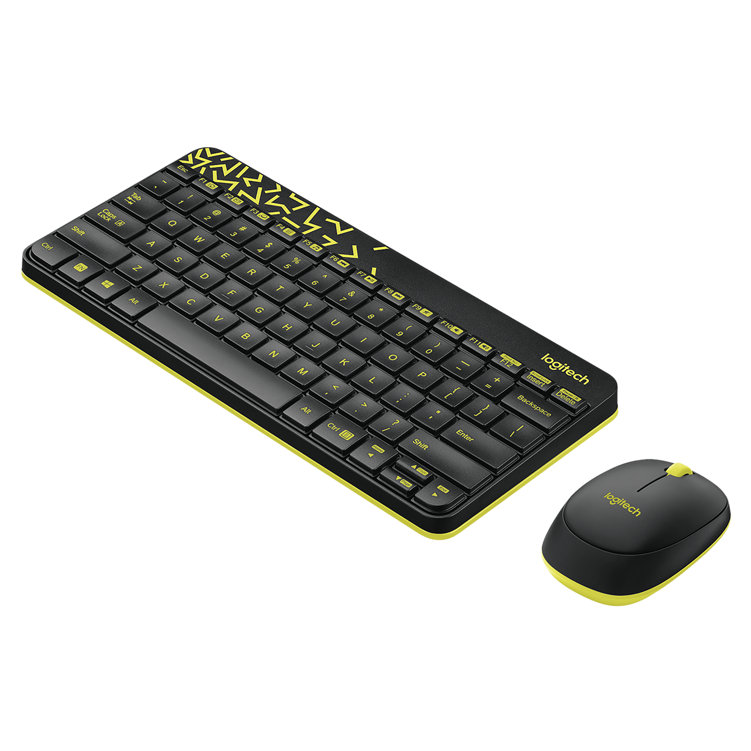 logitech MK240 2.4 GHz Wireless Keyboard & Mouse Combo (1000 DPI, Spill Resistant, Black & Chartreuse Yellow)_4