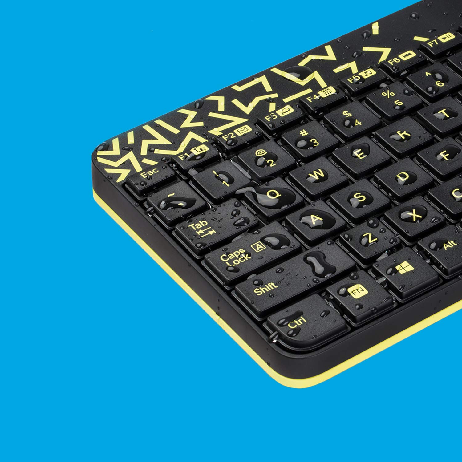 logitech MK240 2.4 GHz Wireless Keyboard & Mouse Combo (1000 DPI, Spill Resistant, Black & Chartreuse Yellow)_6