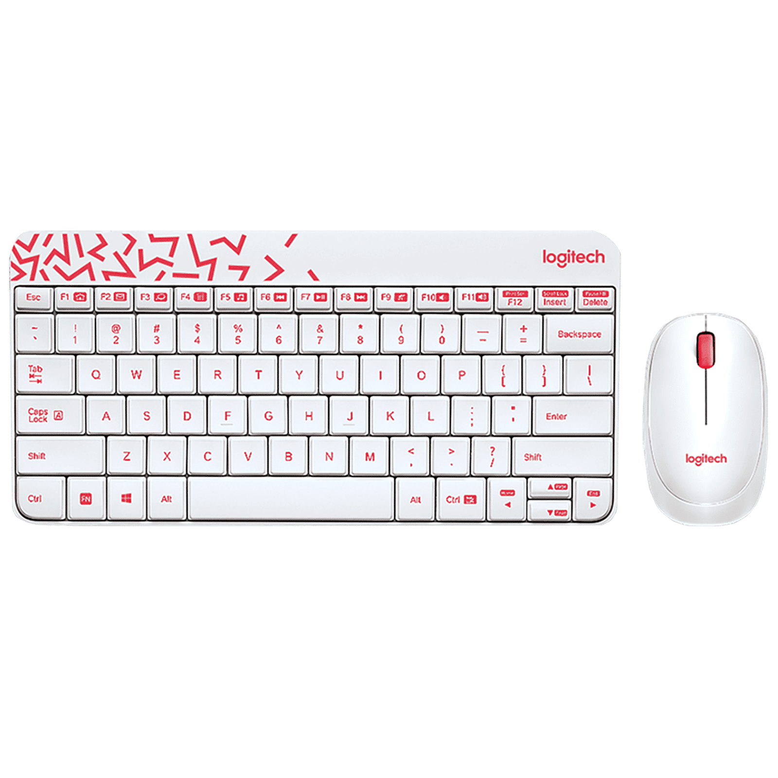 logitech MK240 Wireless Keyboard & Mouse Combo (1000 DPI, Spill Resistant, White/Vivid Red)_1