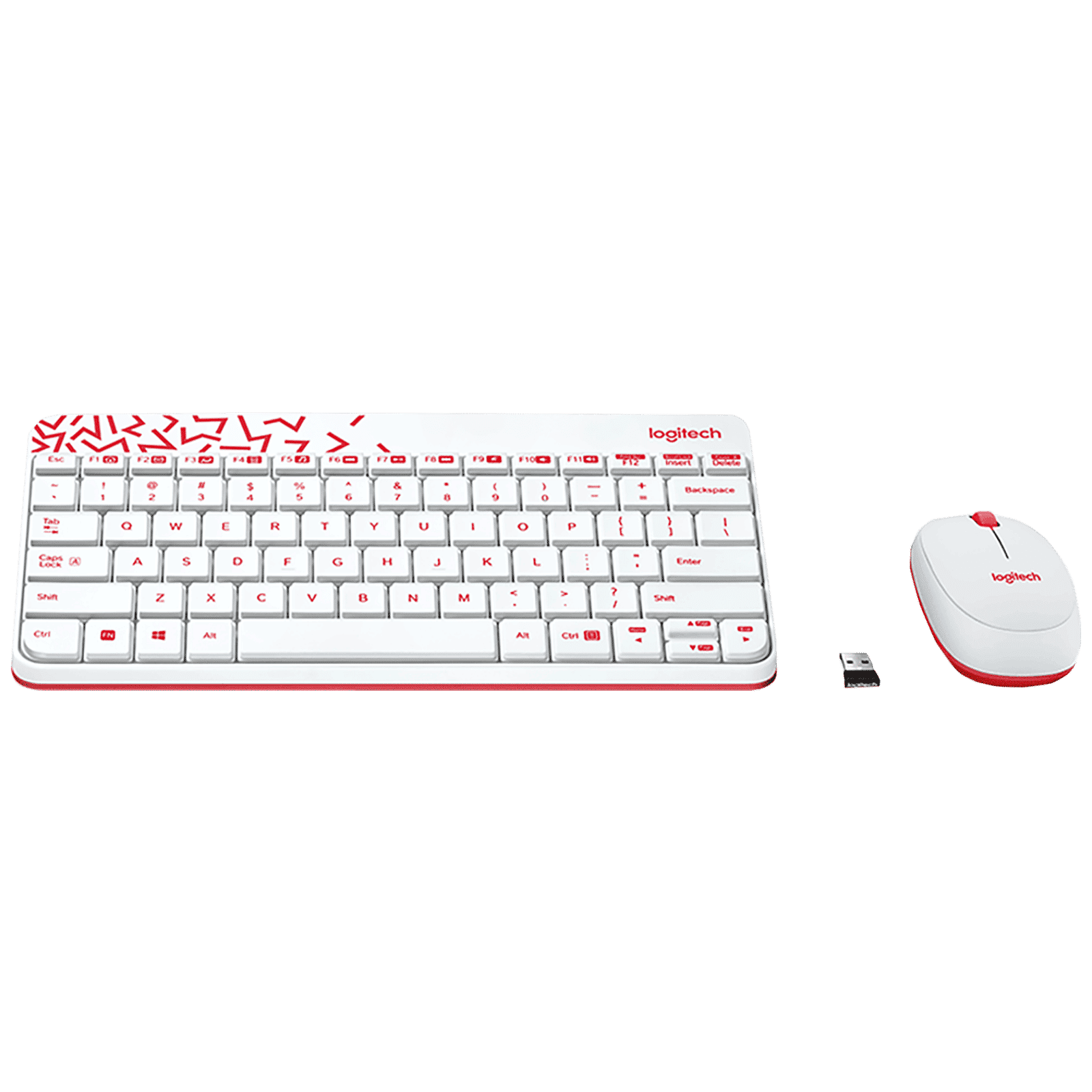 logitech MK240 Wireless Keyboard & Mouse Combo (1000 DPI, Spill Resistant, White/Vivid Red)_2
