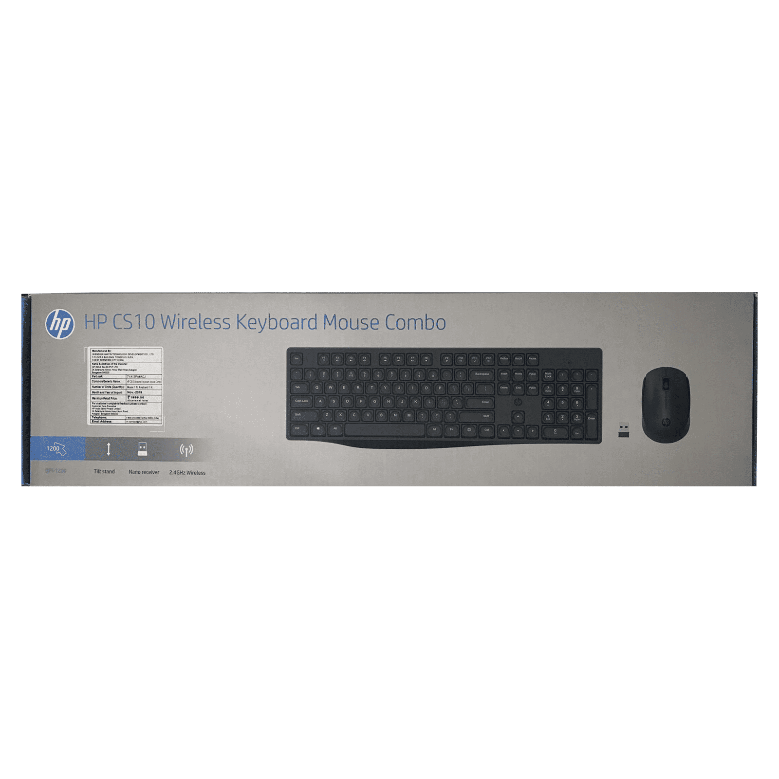 HP CS10 Wireless Keyboard & Mouse Combo (104 Keys, 1600 DPI Adjustable, Plug & Play, Black)_5