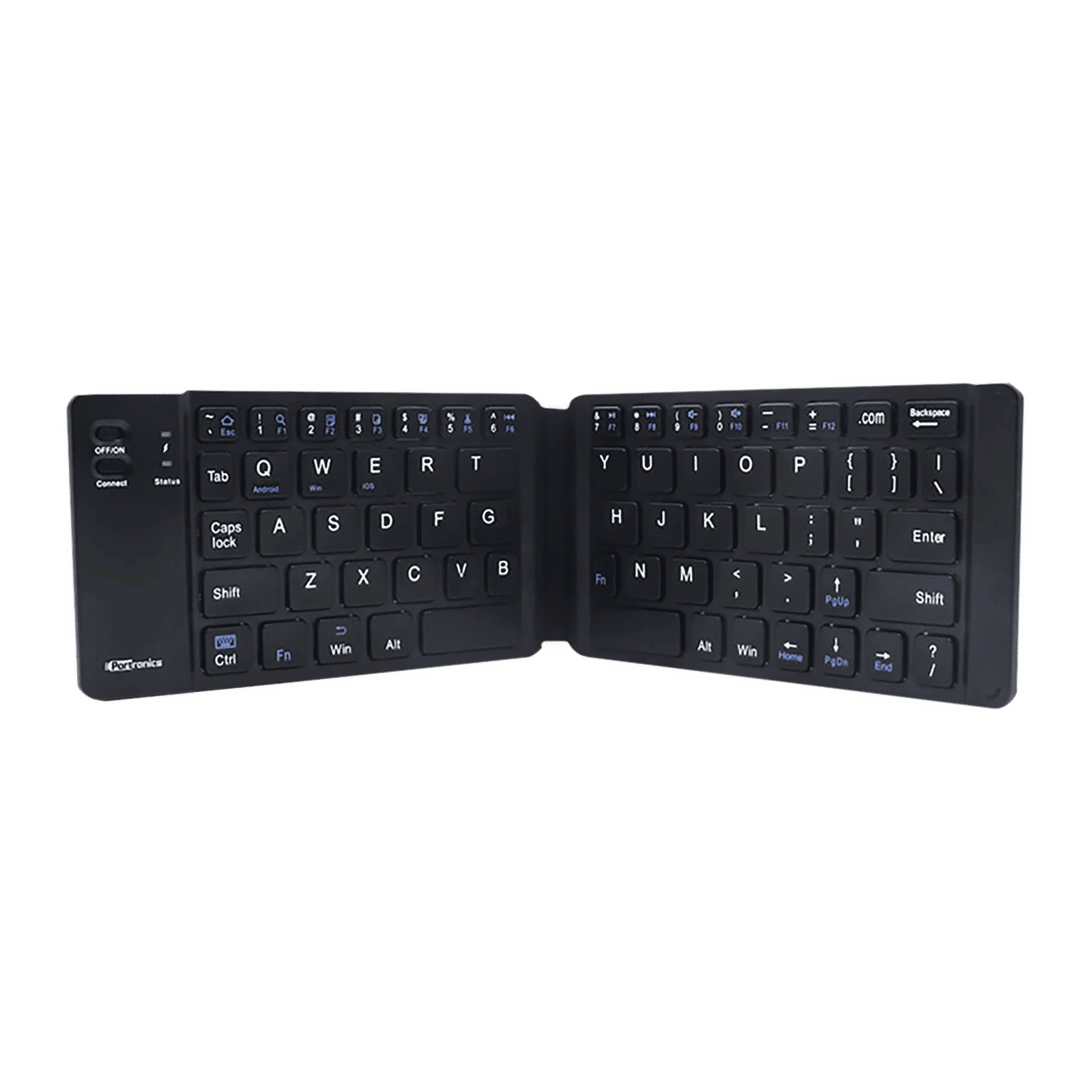 Portronics Chicklet Bluetooth Foldable Keyboard for Android, Windows Tablets & iPads (Power Saving Mode, Black)_1
