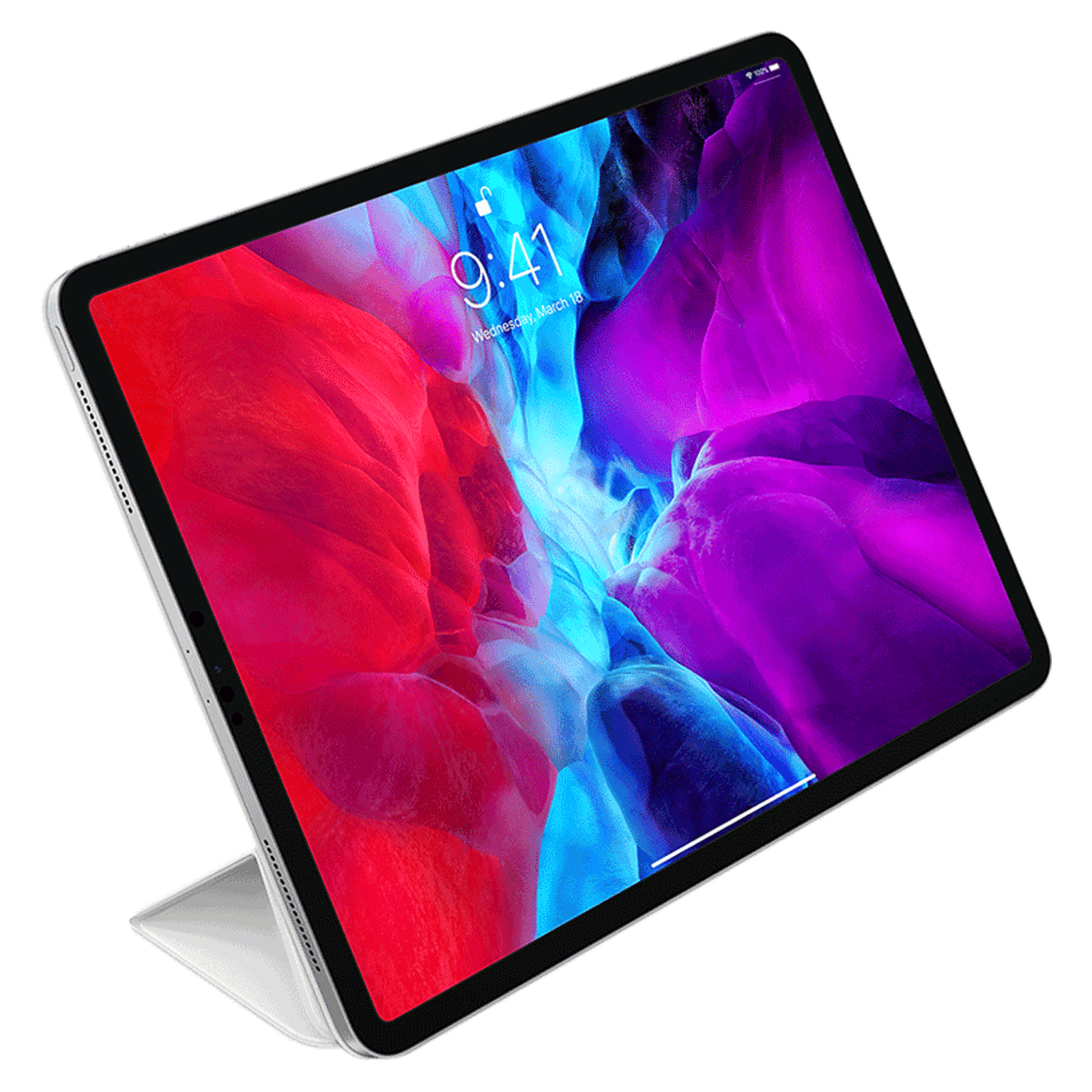 Apple Polyurethan Smart Folio Cover for Apple iPad Pro 12.9 Inch (3rd & 4th Gen) (Front & Back Protection, White)_5