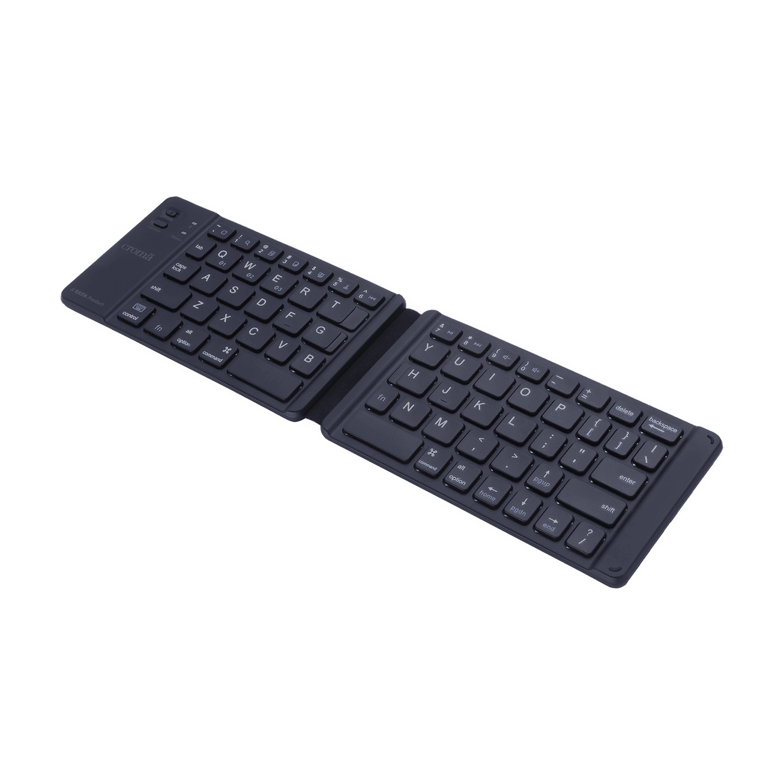Croma Rechargeable Bluetooth 3.0 Wireless Foldable Keyboard with Multi Device Connectivity (Lightweight, Black)_8