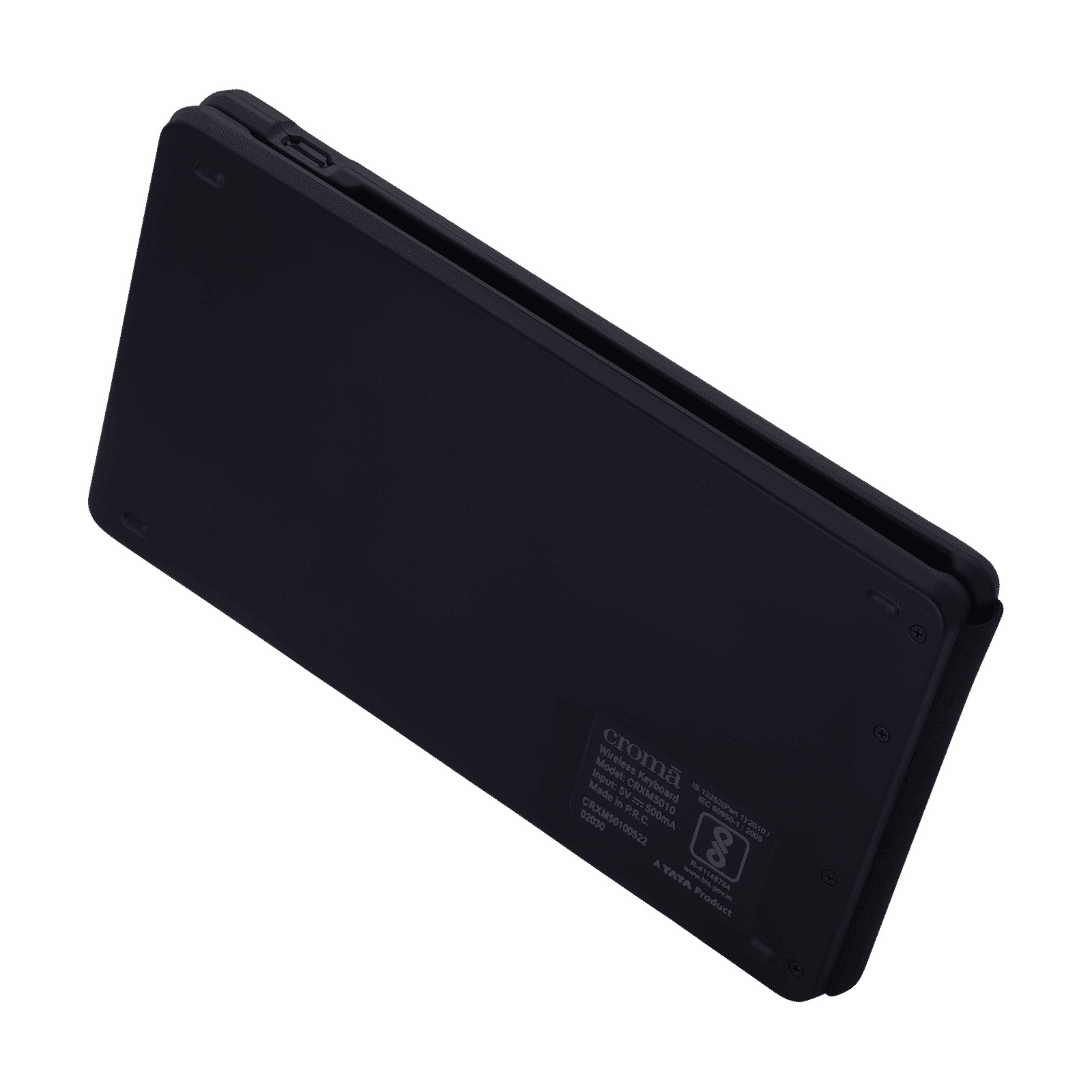Croma Rechargeable Bluetooth 3.0 Wireless Foldable Keyboard with Multi Device Connectivity (Lightweight, Black)_10
