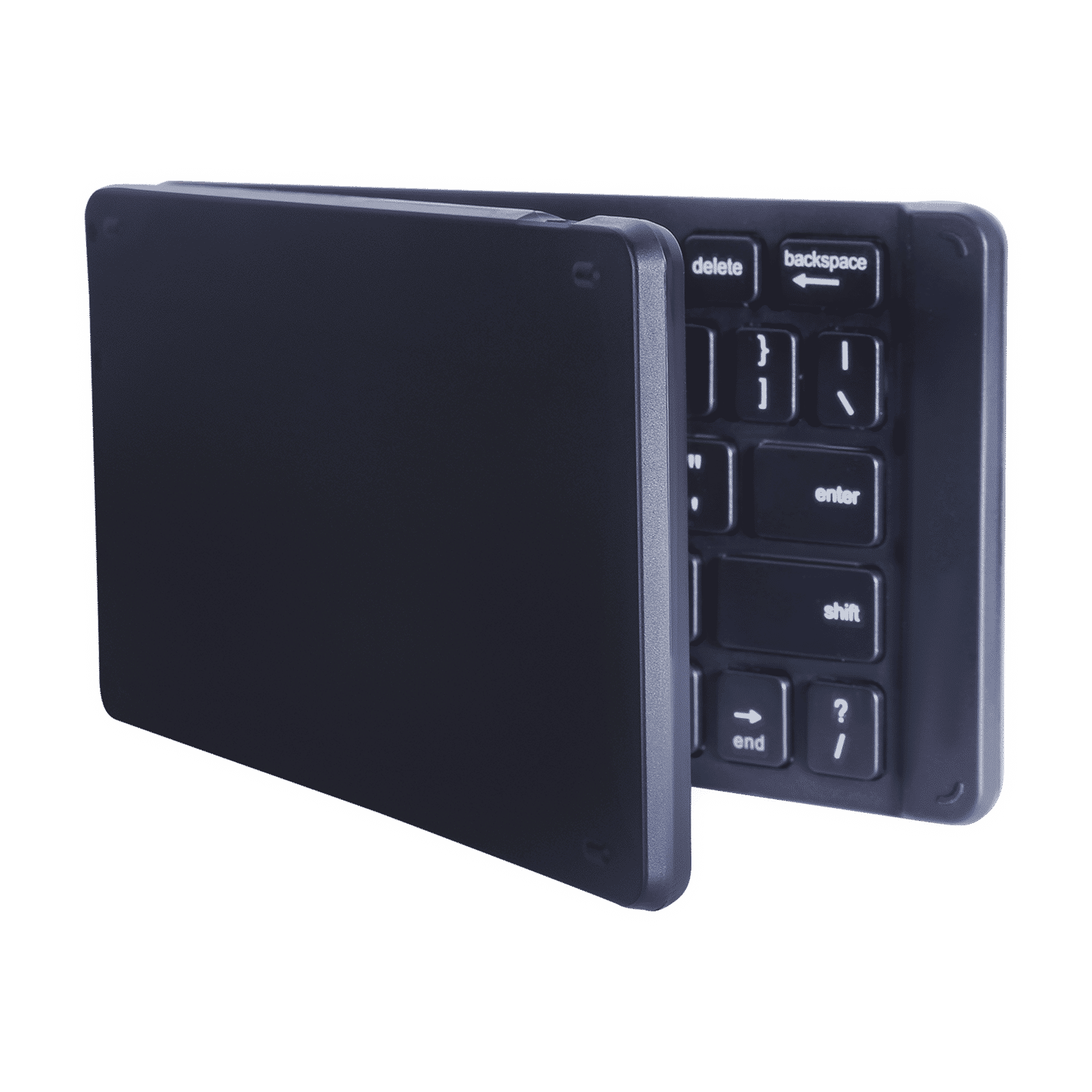 Croma Rechargeable Bluetooth 3.0 Wireless Foldable Keyboard with Multi Device Connectivity (Lightweight, Black)_4