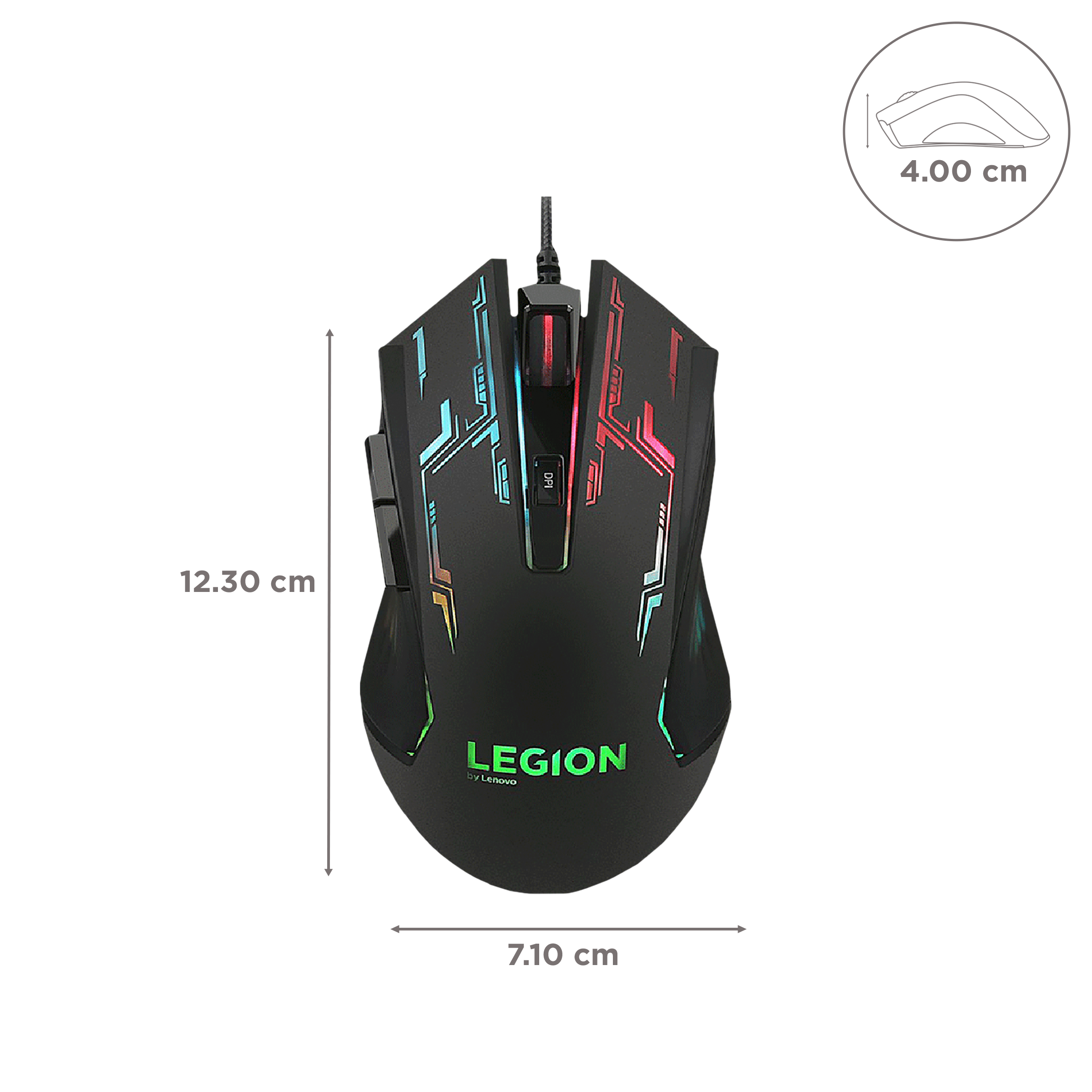 Lenovo Legion M200 Wired Optical Gaming Mouse (2400 DPI (Adjustable), Ambidextrous Design, Black) Lenovo Legion M200 Wired Optical Gaming Mouse (2400 DPI (Adjustable), Ambidextrous Design, Black)_3