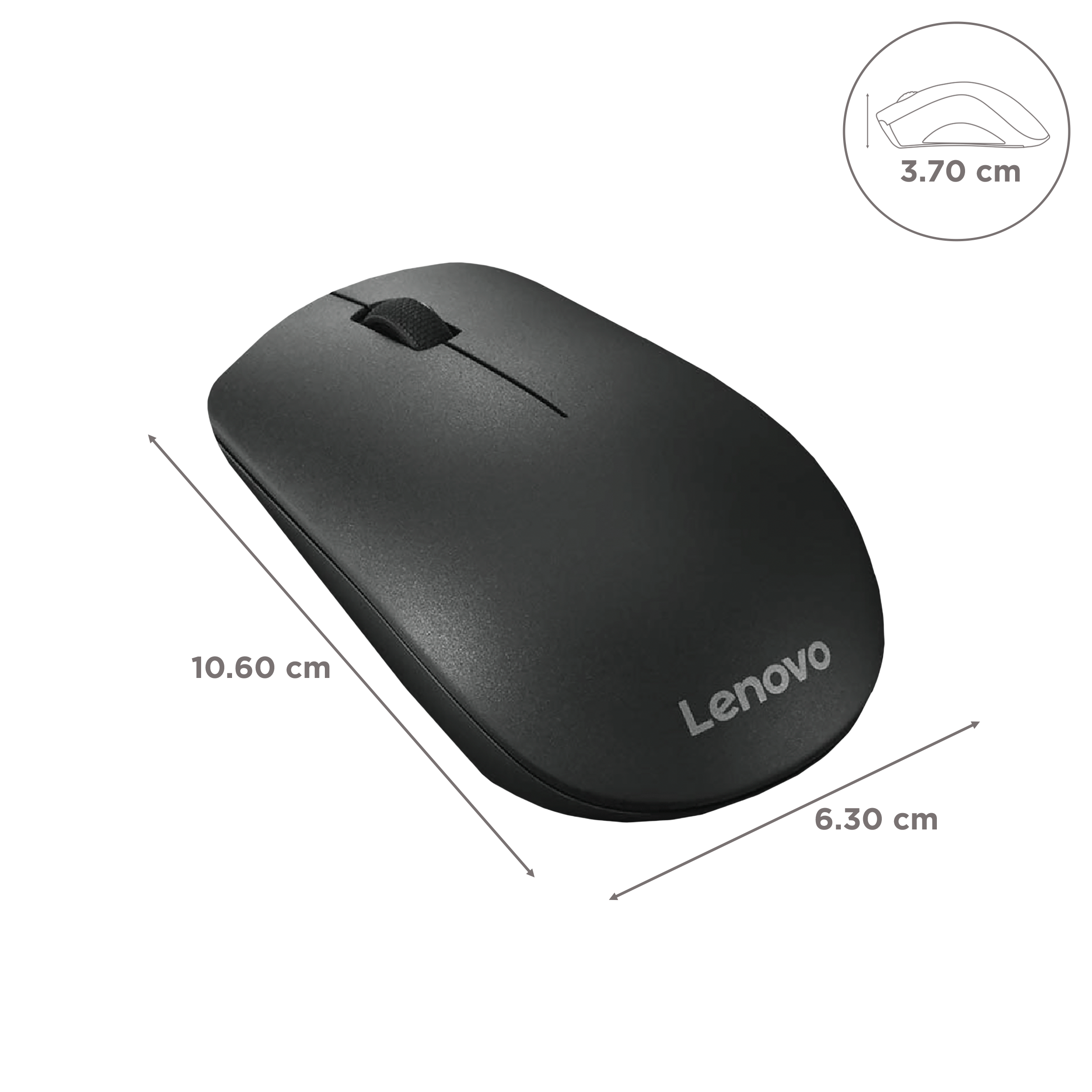 Lenovo 400 Wireless Optical Mouse (1200 DPI, Ergonomic Design, Black)_3