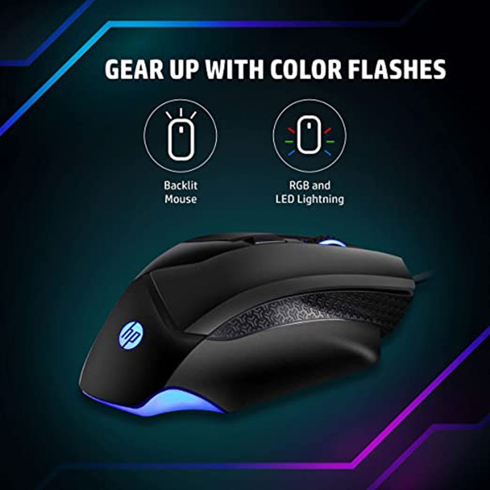 HP G200 Wired Optical Gaming Mouse with Customizable Buttons (4000 DPI, Ergonomic Design, Black)_8