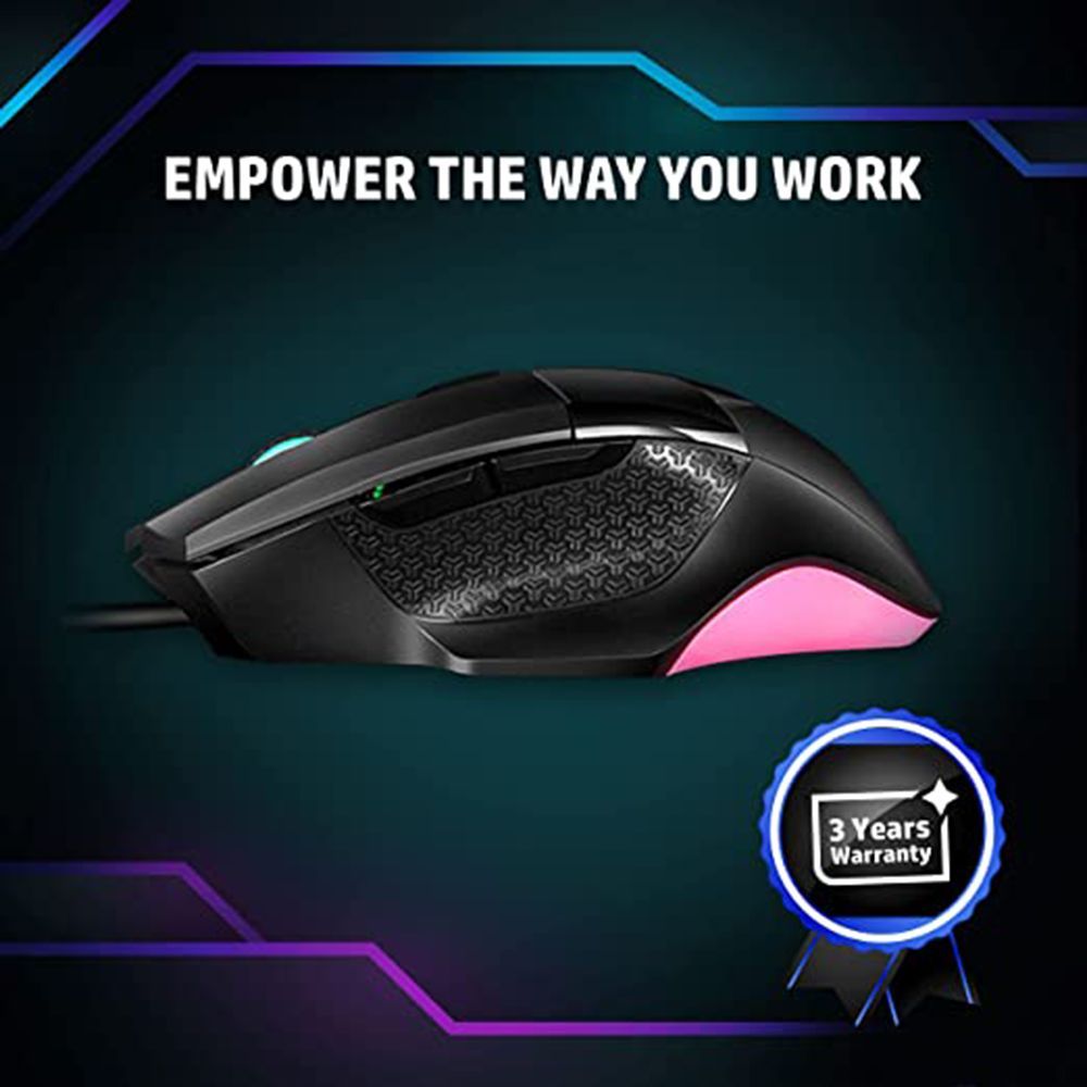HP G200 Wired Optical Gaming Mouse with Customizable Buttons (4000 DPI, Ergonomic Design, Black)_5